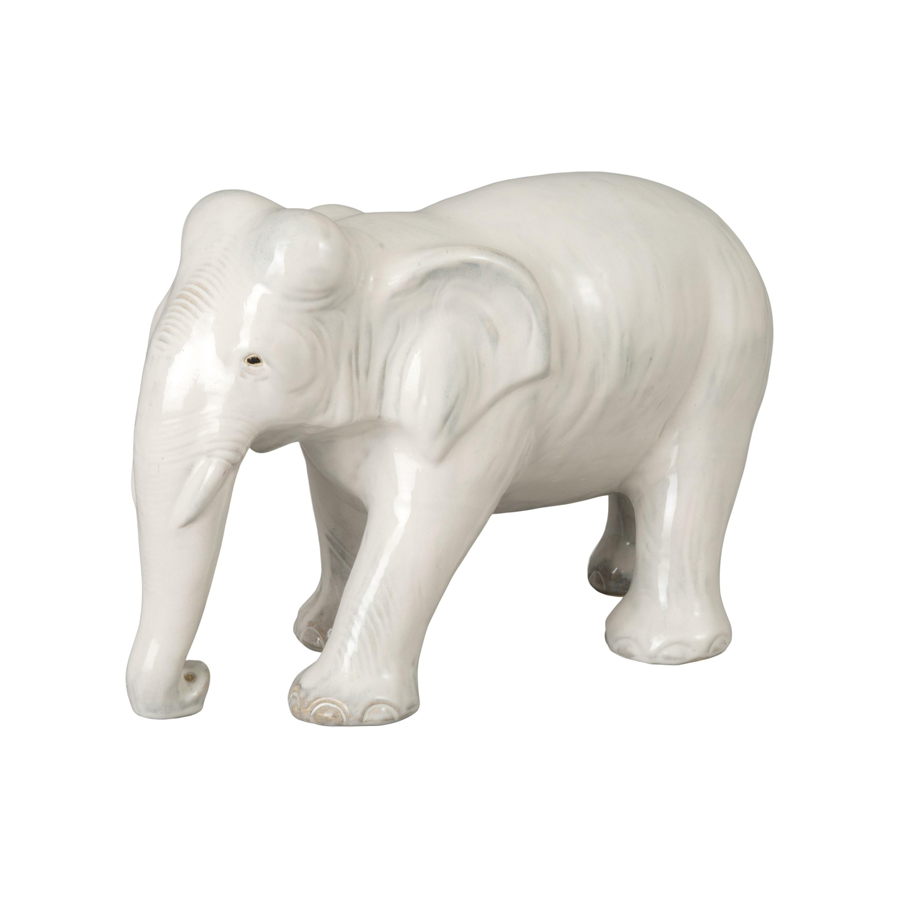 Trunk Down Ceramic Elephant