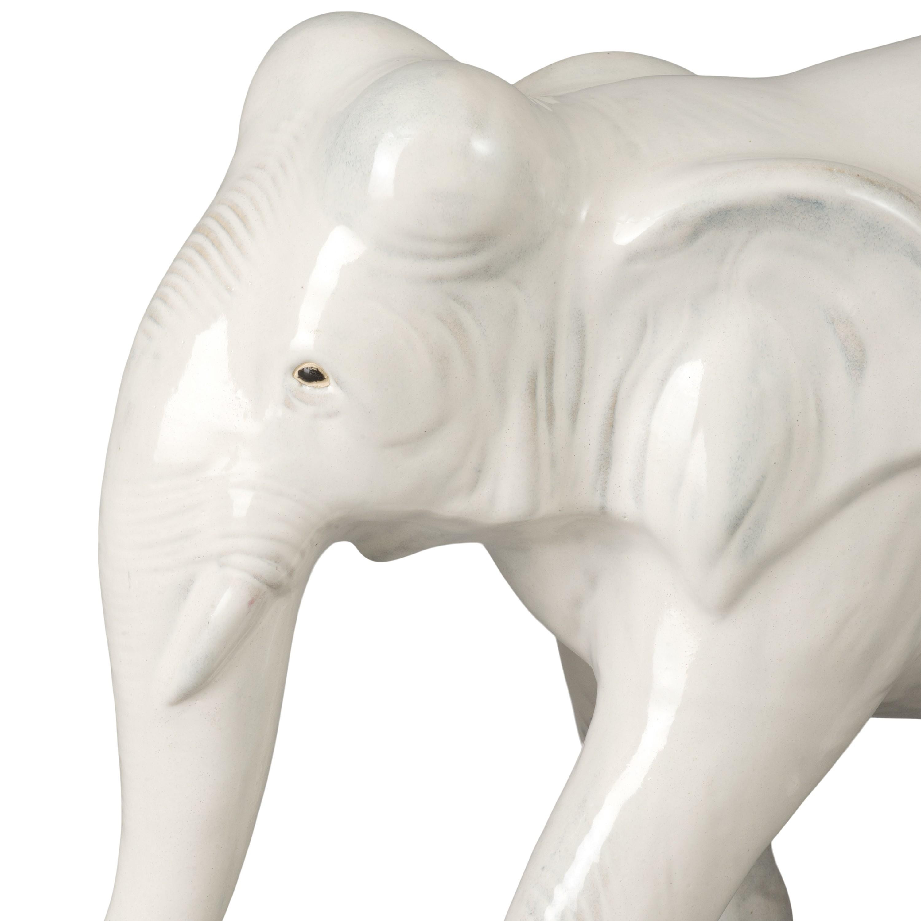 Trunk Down Ceramic Elephant