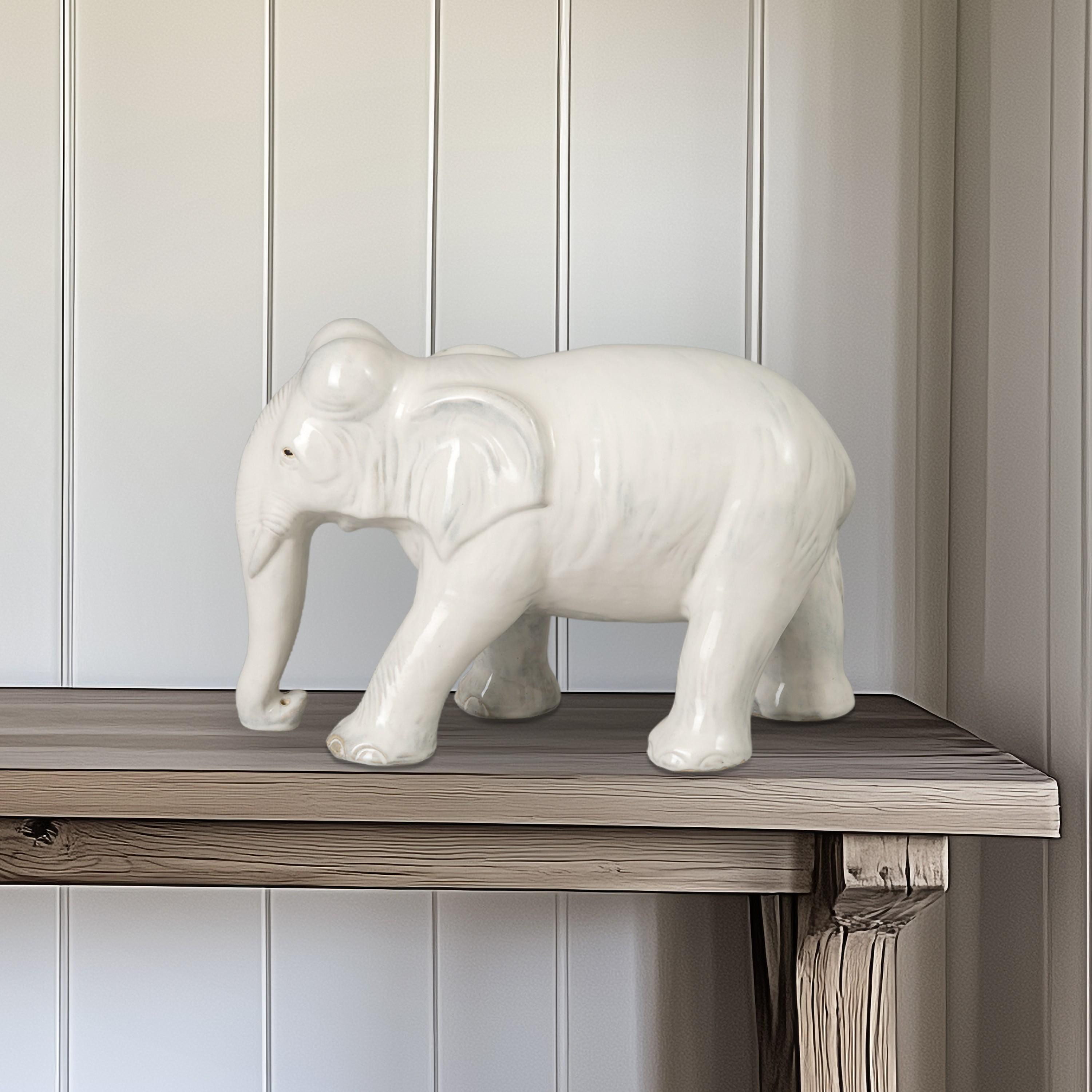 Trunk Down Ceramic Elephant
