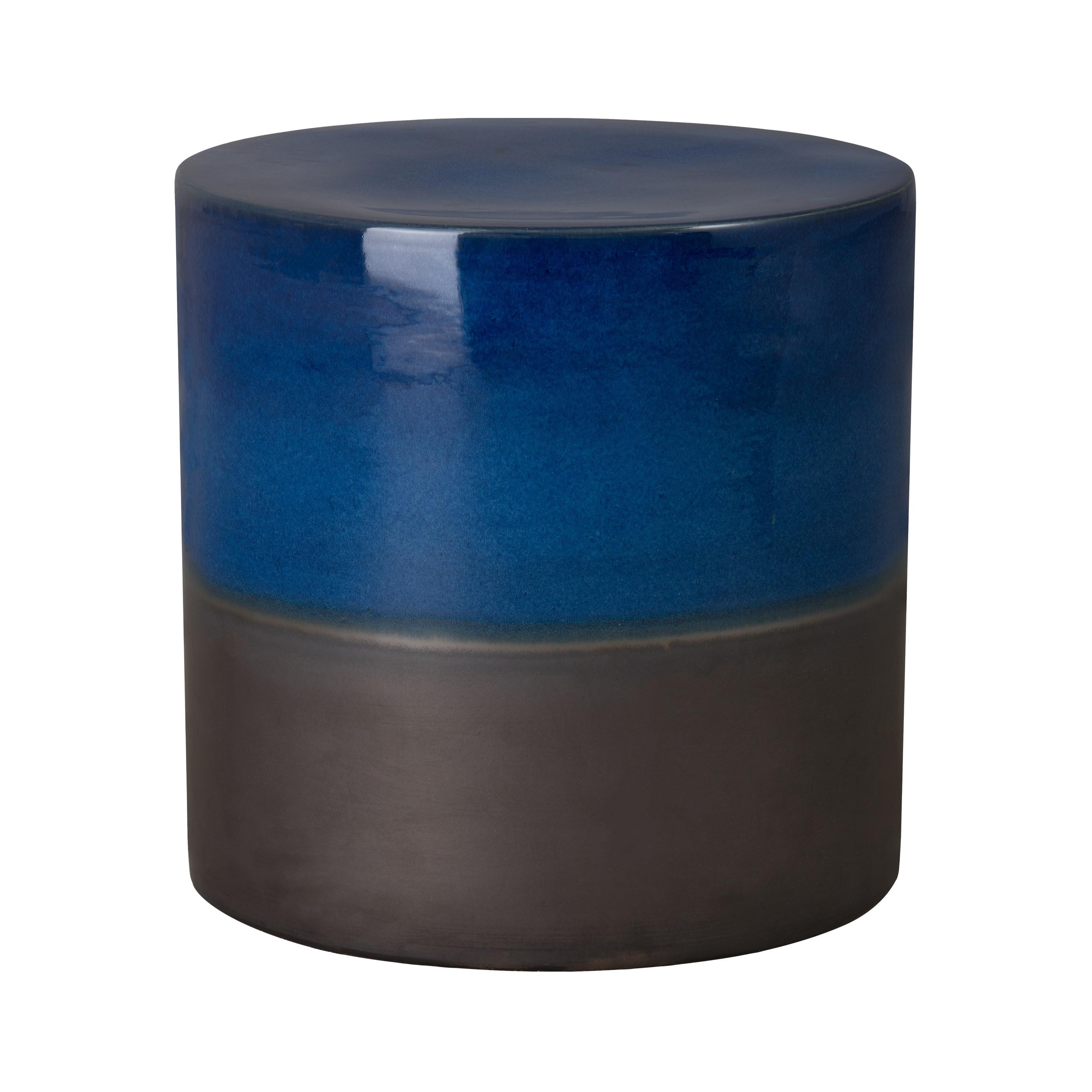 18 in. Two-Tone Blue Garden Stool