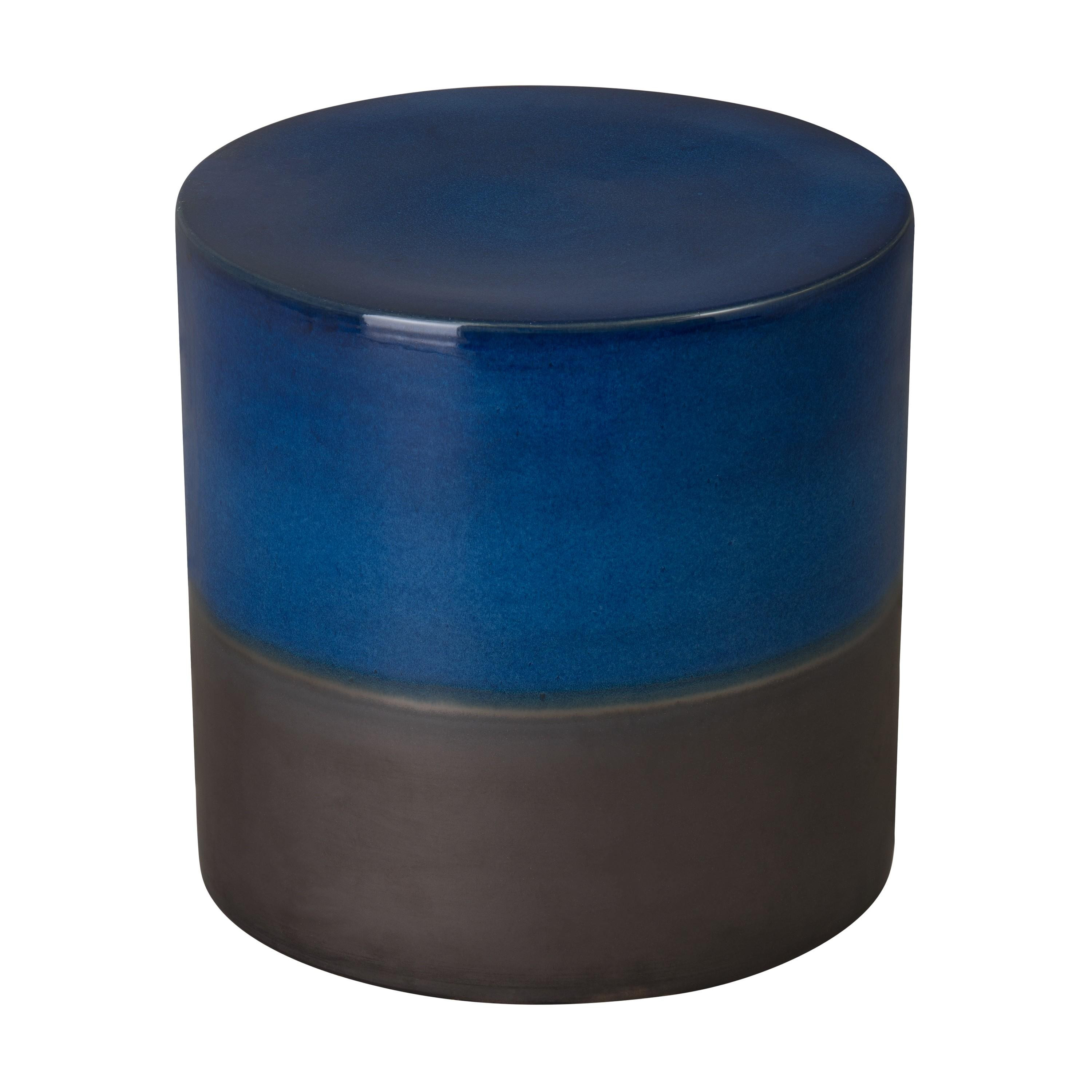 18 in. Two-Tone Blue Garden Stool