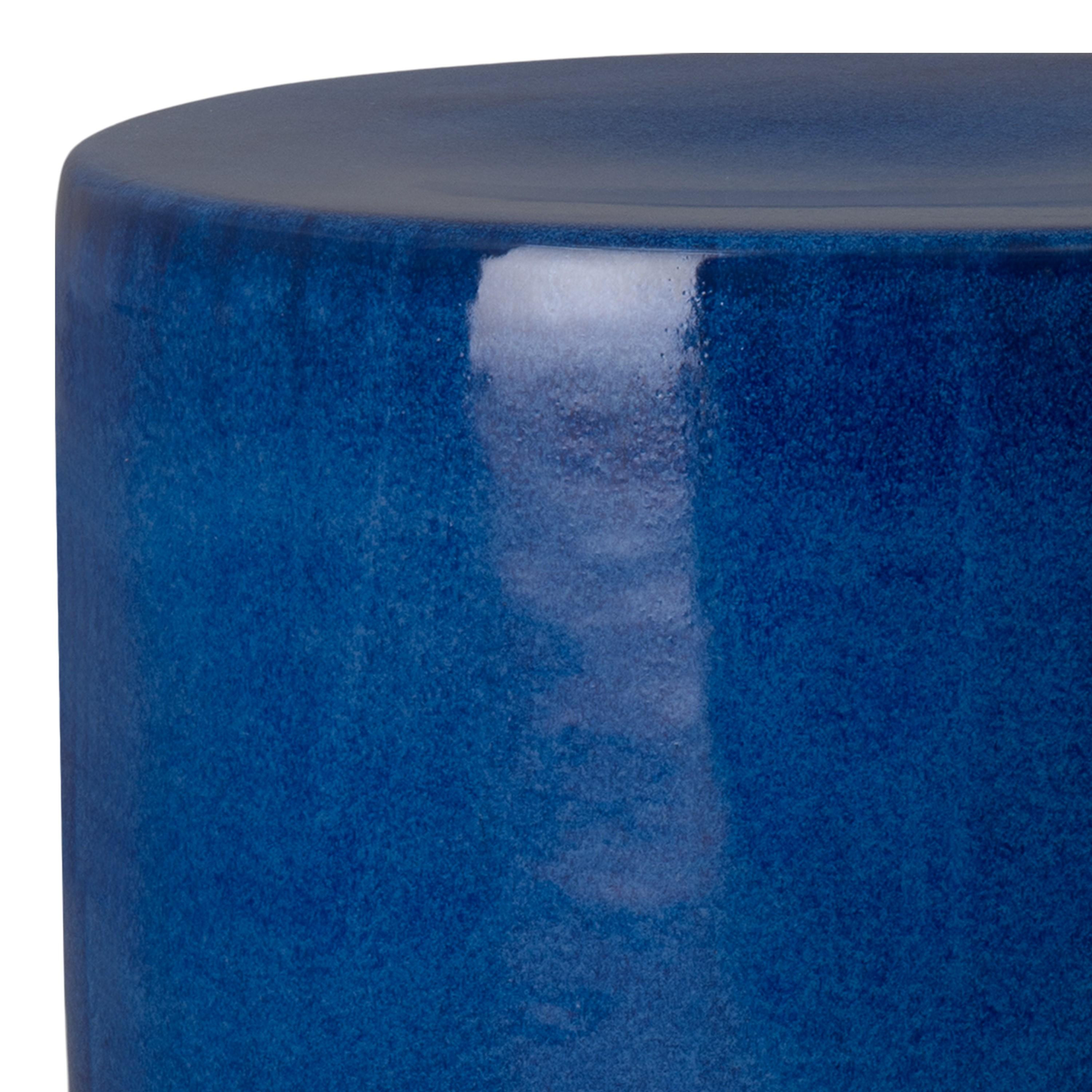18 in. Two-Tone Blue Garden Stool