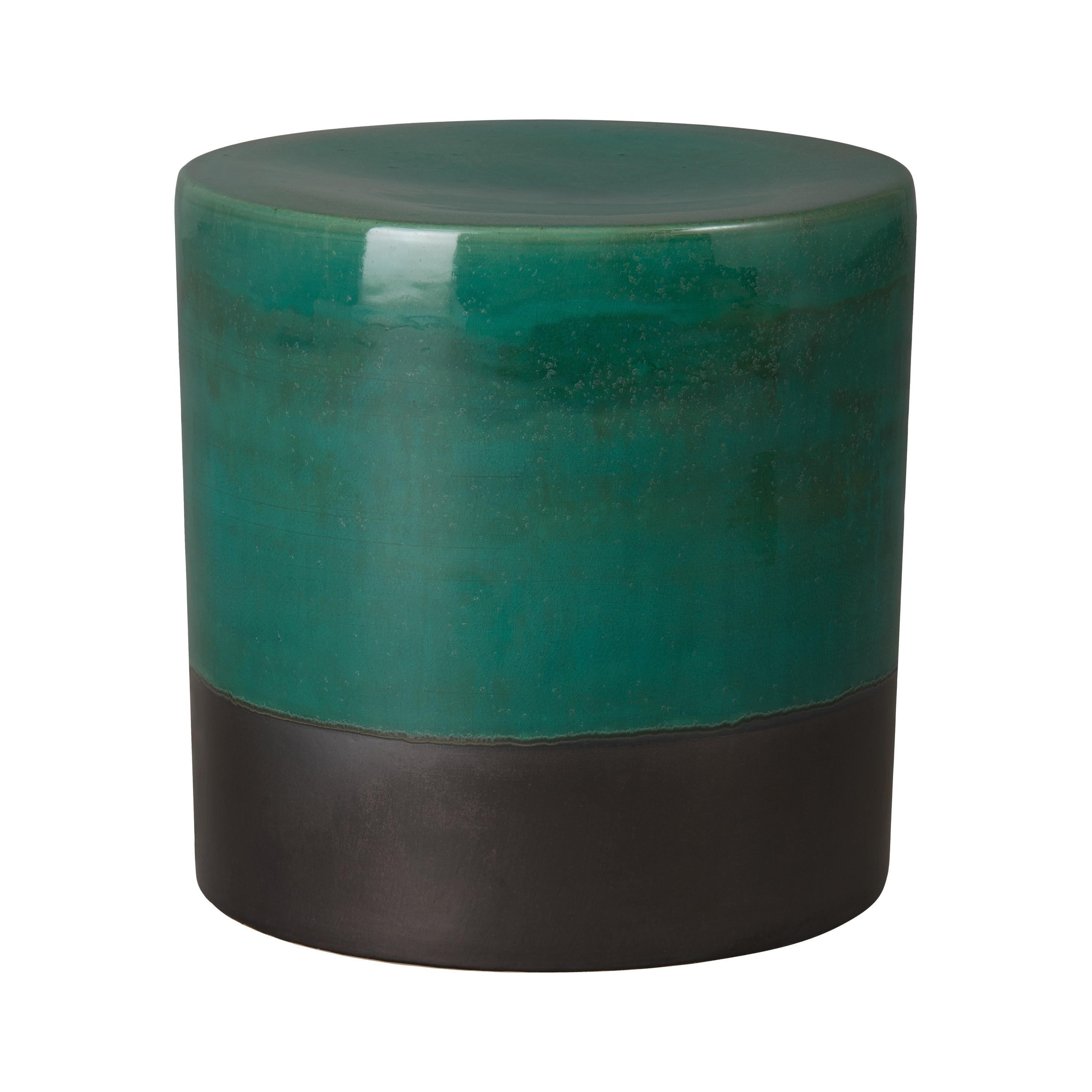 18 in. Two-Tone Green Garden Stool