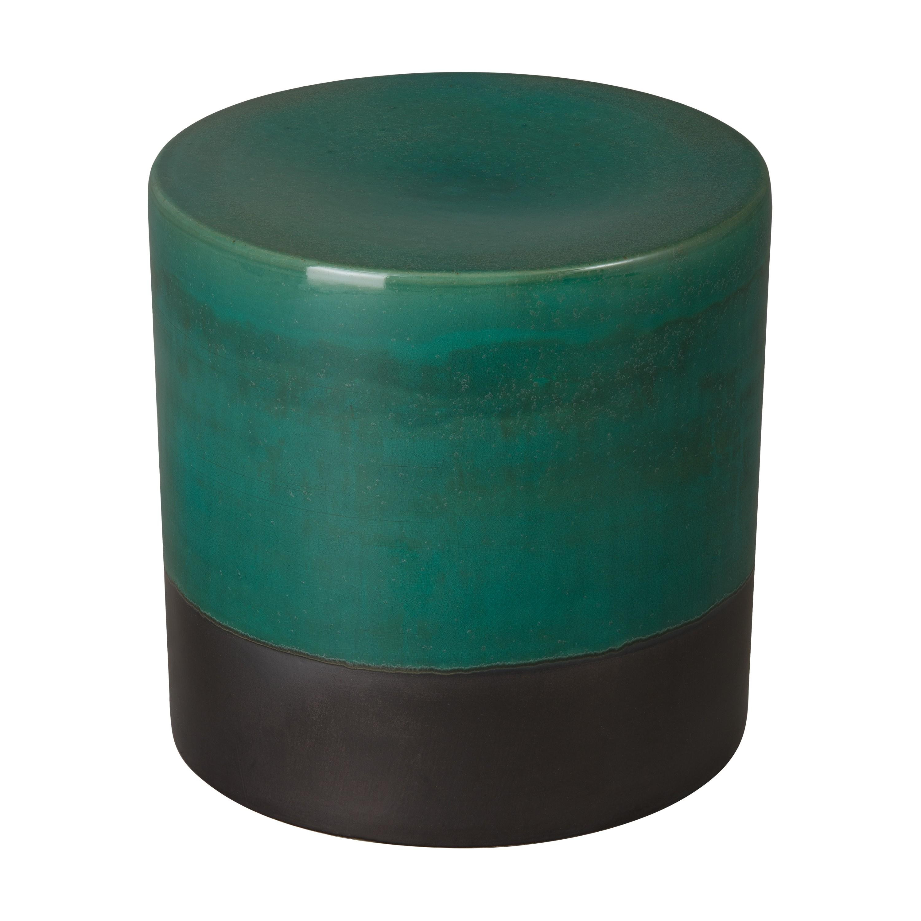 18 in. Two-Tone Green Garden Stool