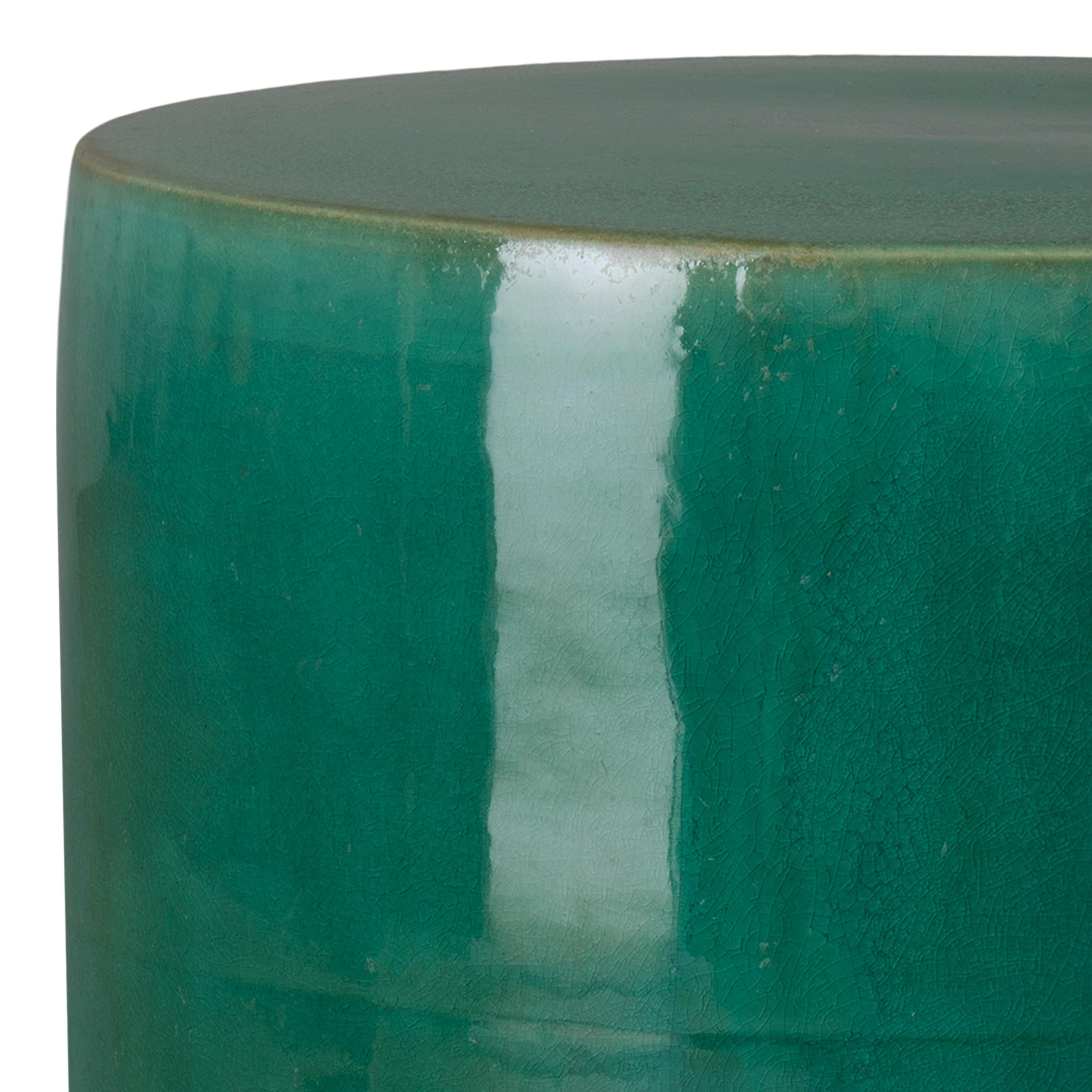 18 in. Two-Tone Green Garden Stool