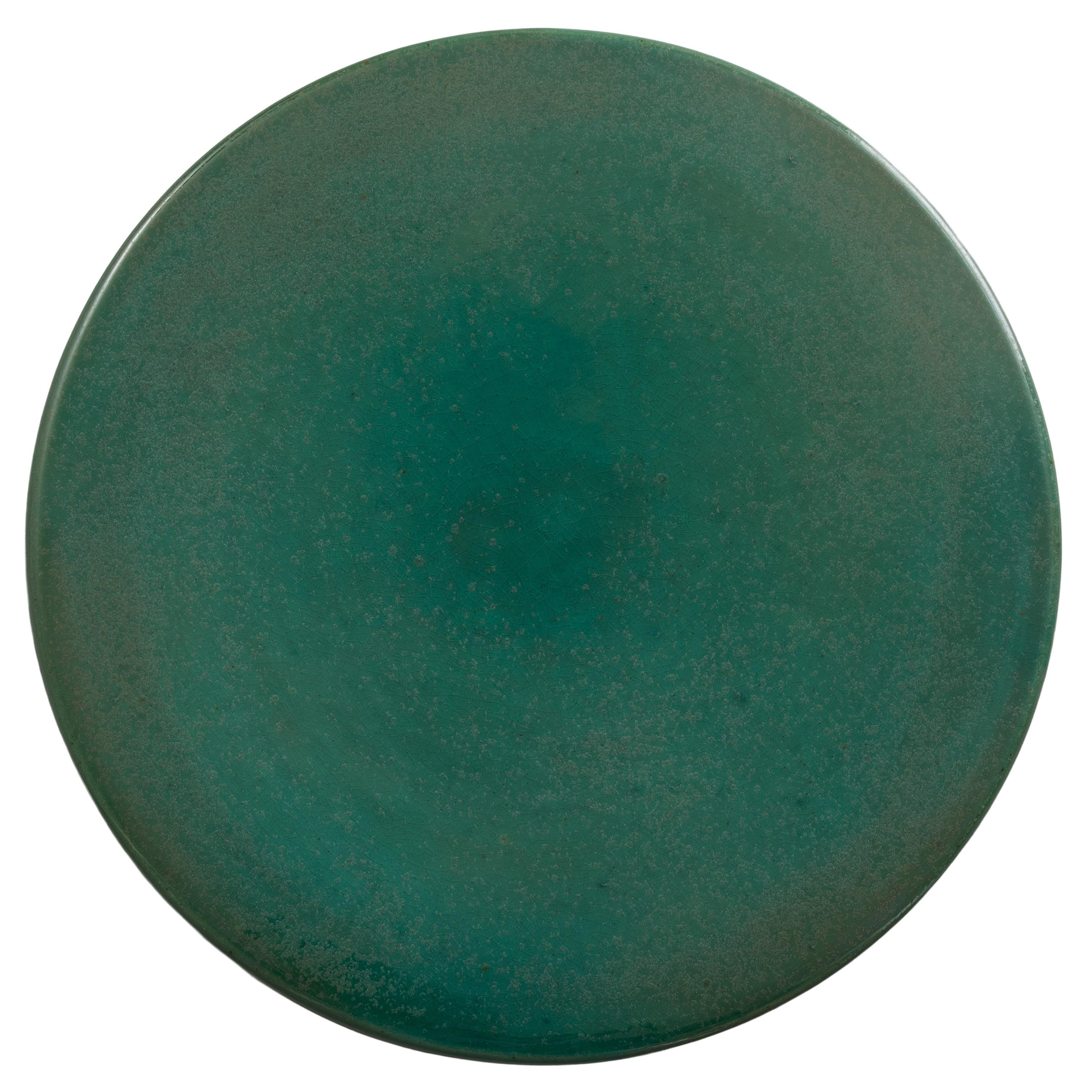 18 in. Two-Tone Green Garden Stool