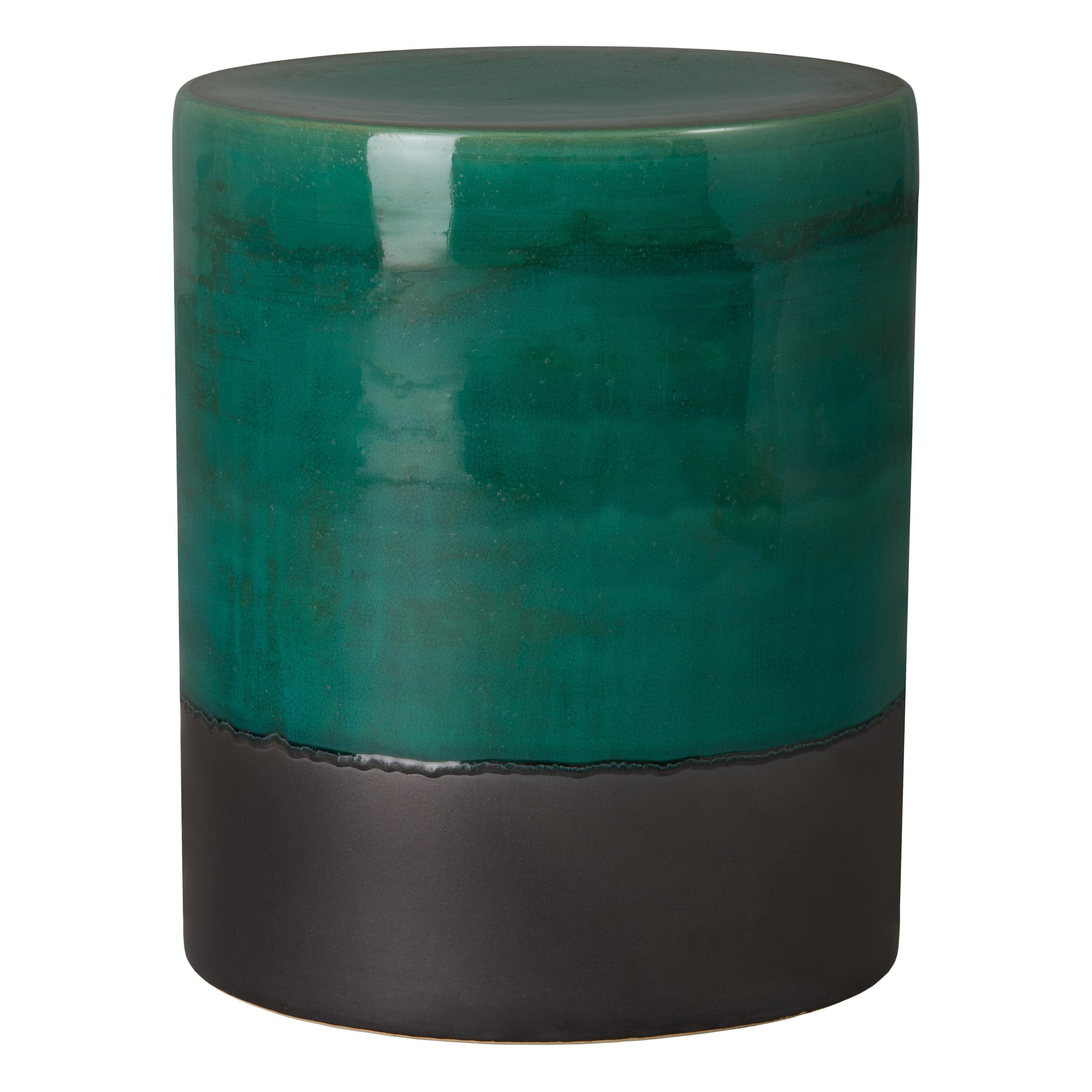 22 in. Two-Tone Green Garden Stool