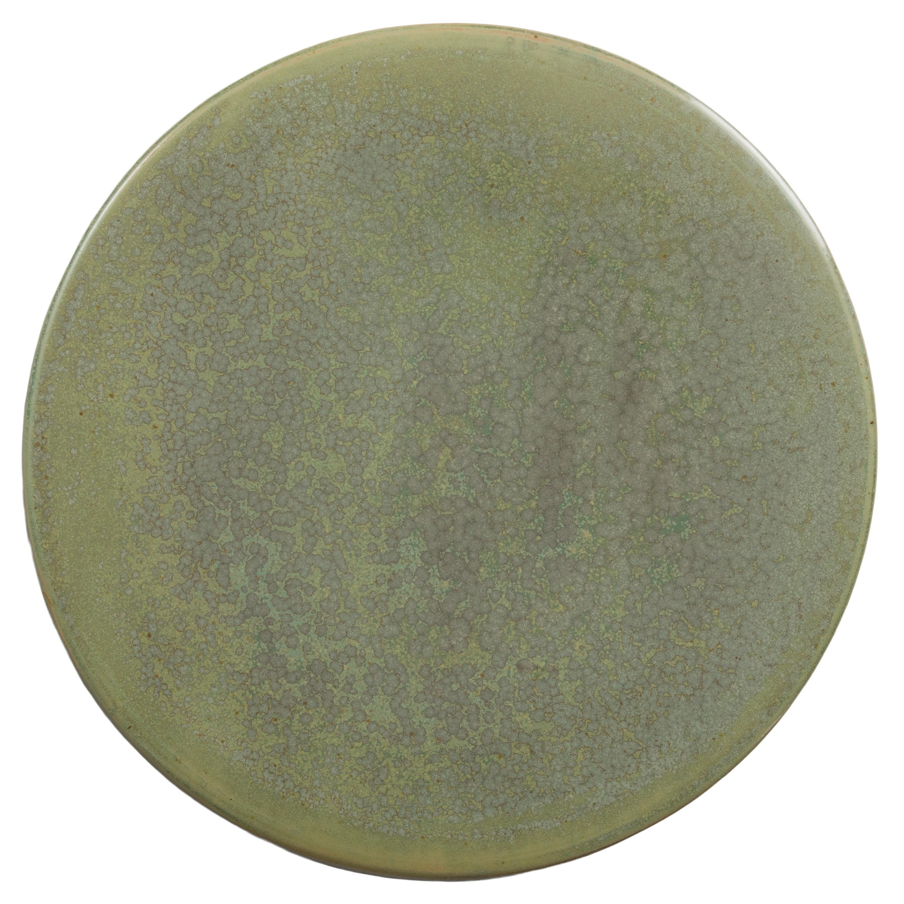 22 in. Two-Tone Green Speckle Garden Stool