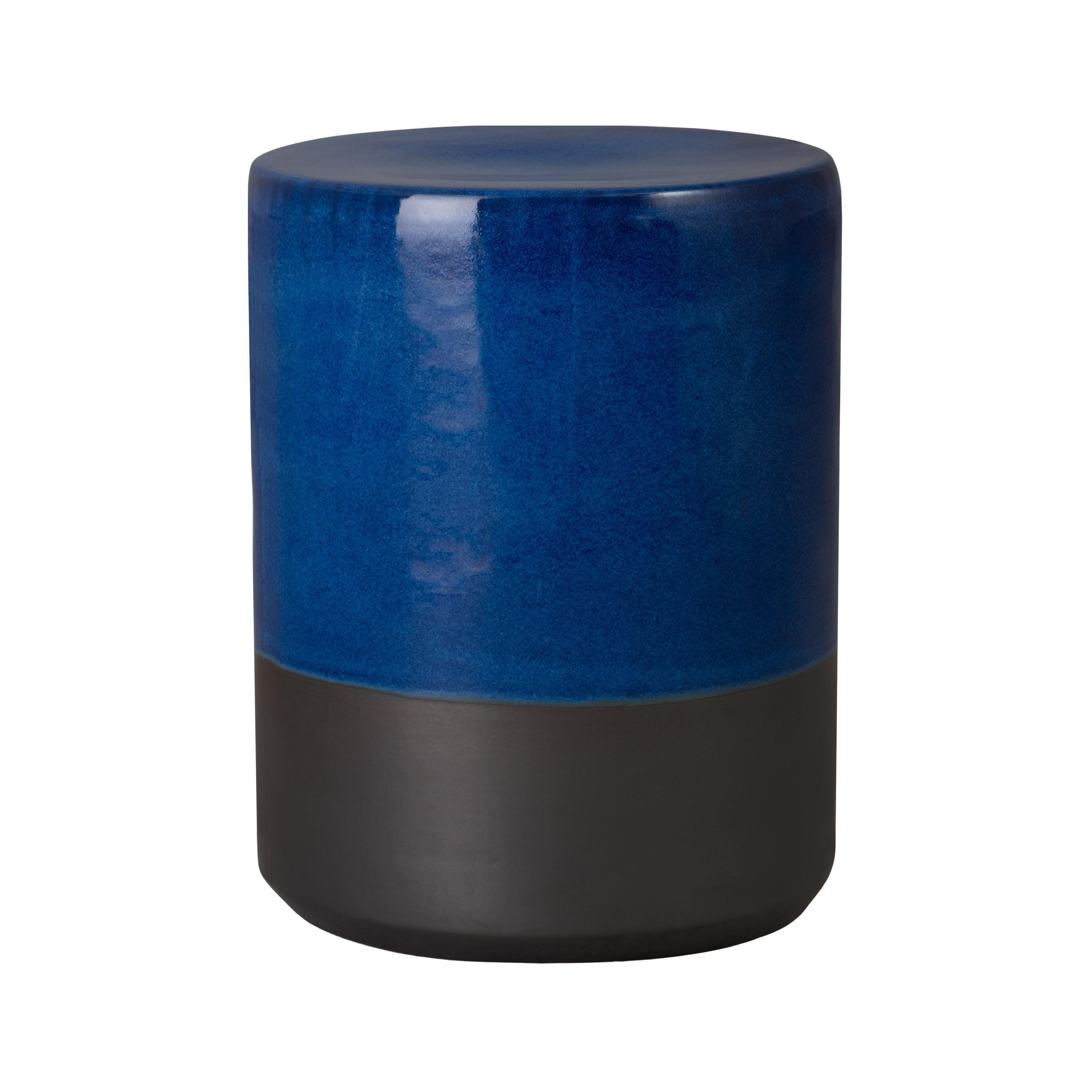 18.5 in. Two-Tone Blue Garden Stool