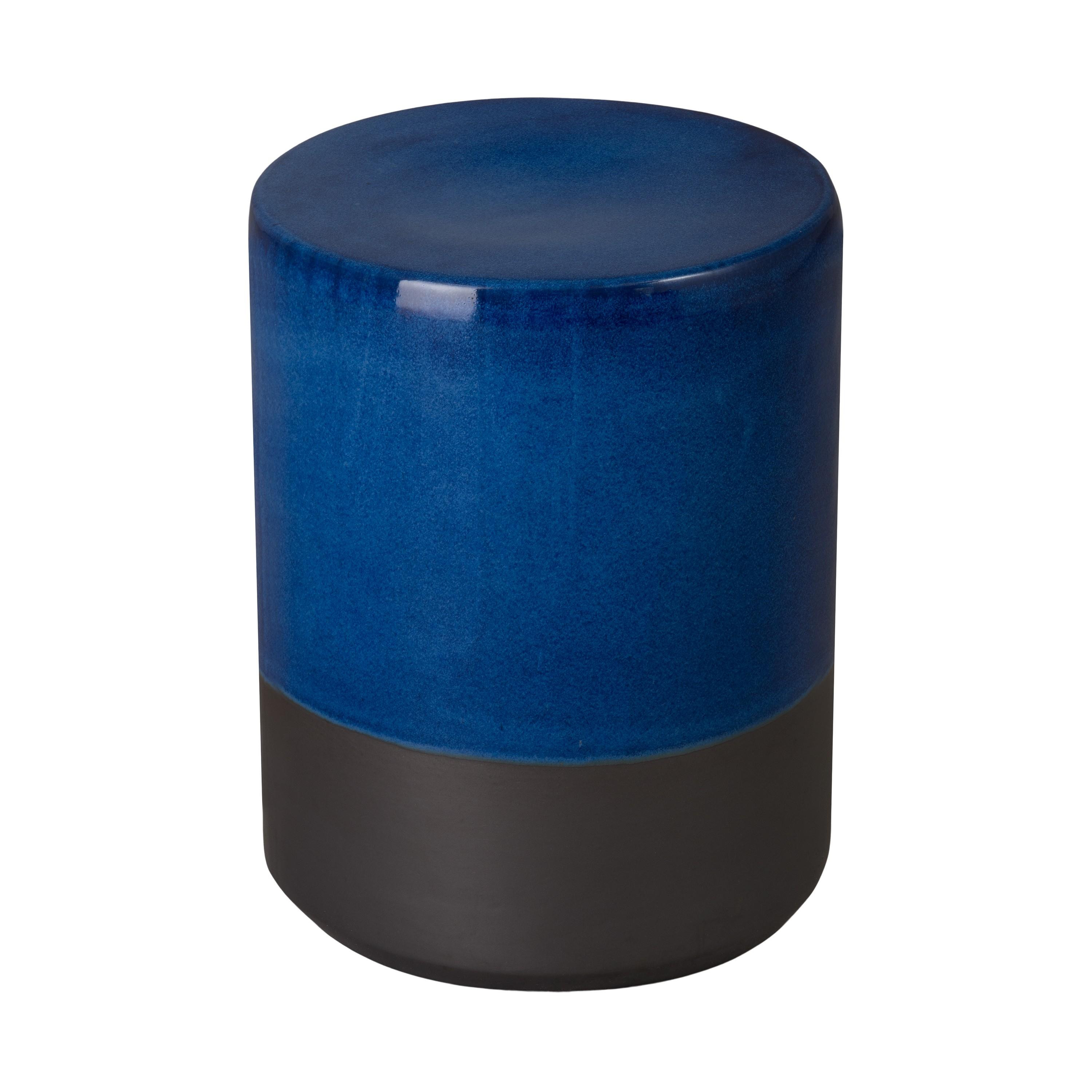 18.5 in. Two-Tone Blue Garden Stool