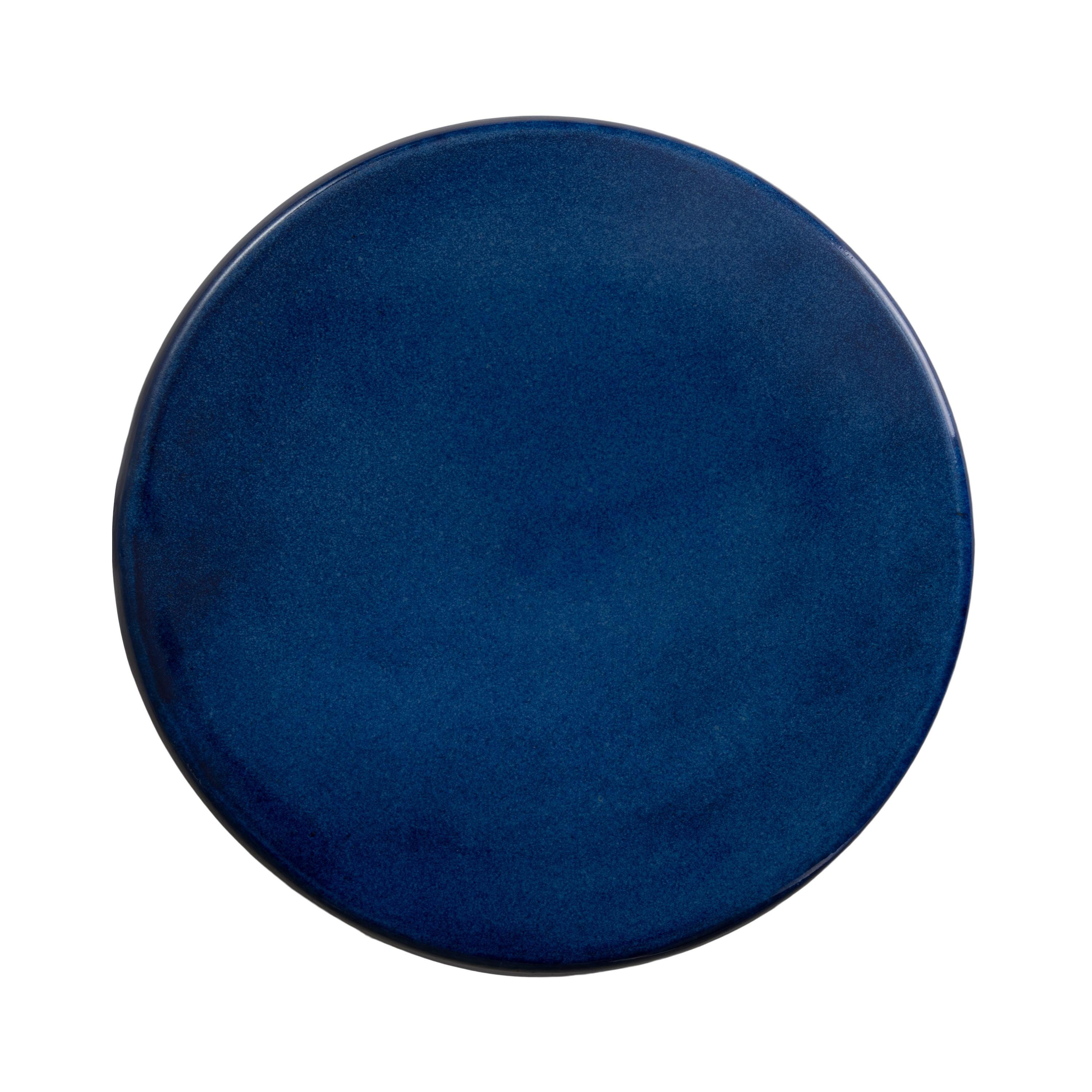18.5 in. Two-Tone Blue Garden Stool