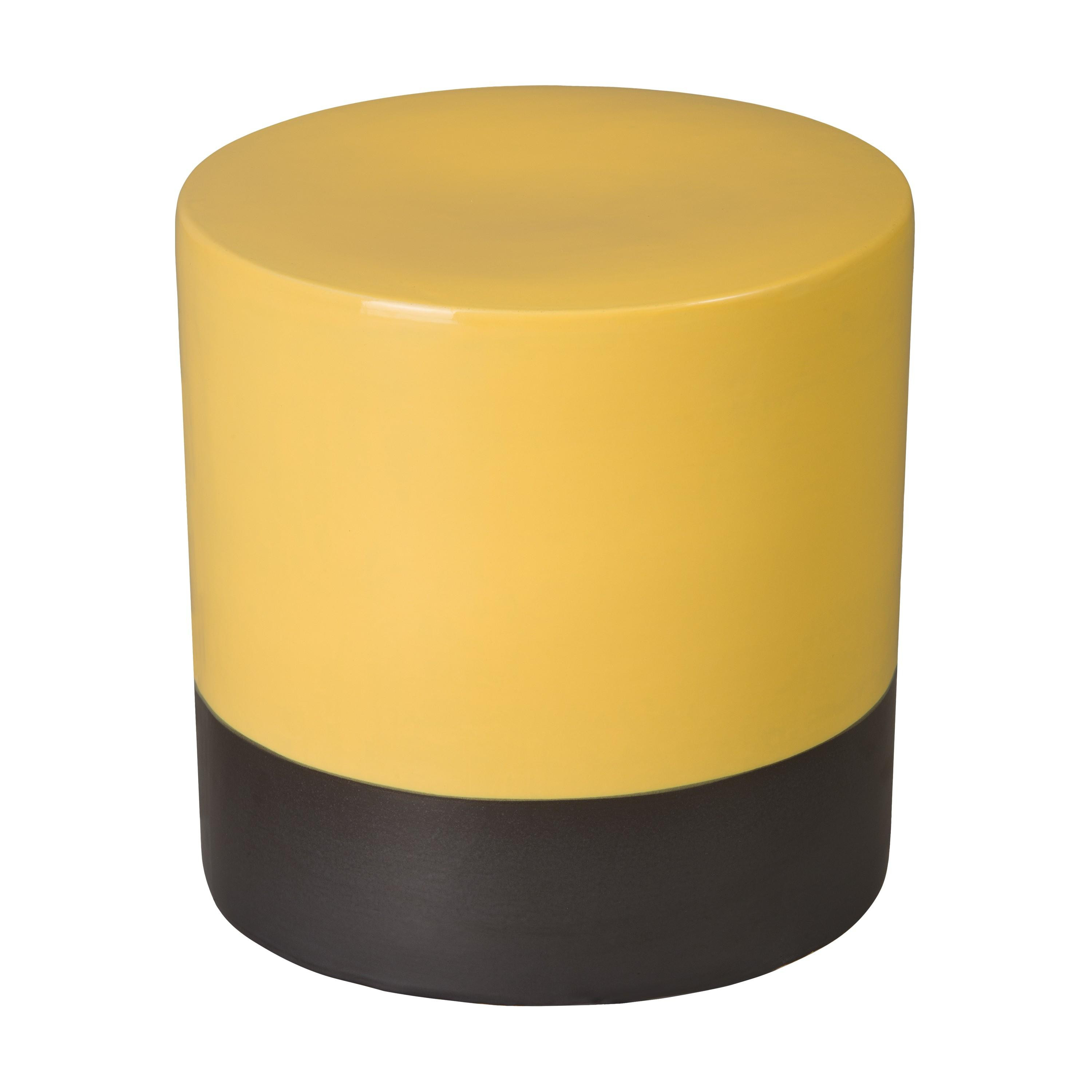 18 in. Two-Tone Mustard Yellow Garden Stool