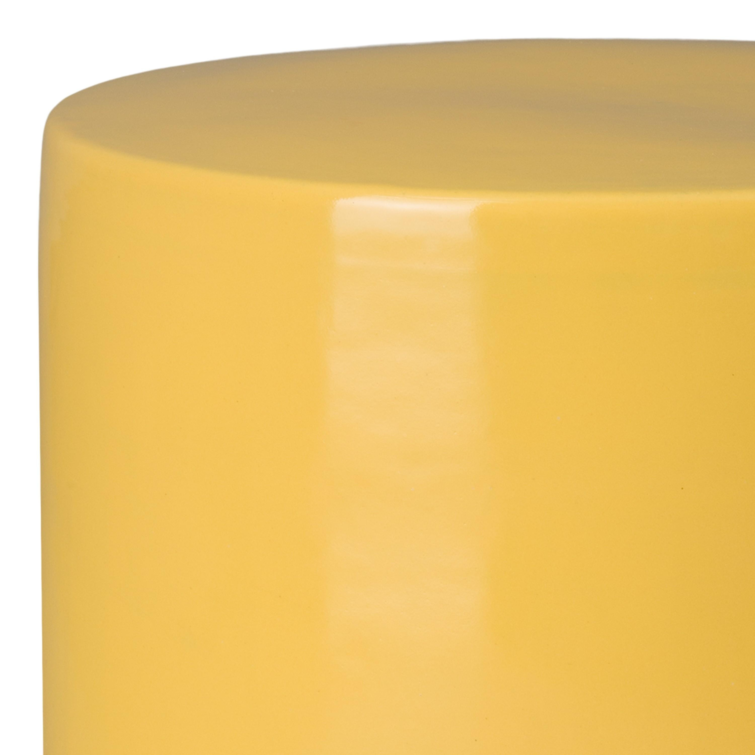 18 in. Two-Tone Mustard Yellow Garden Stool