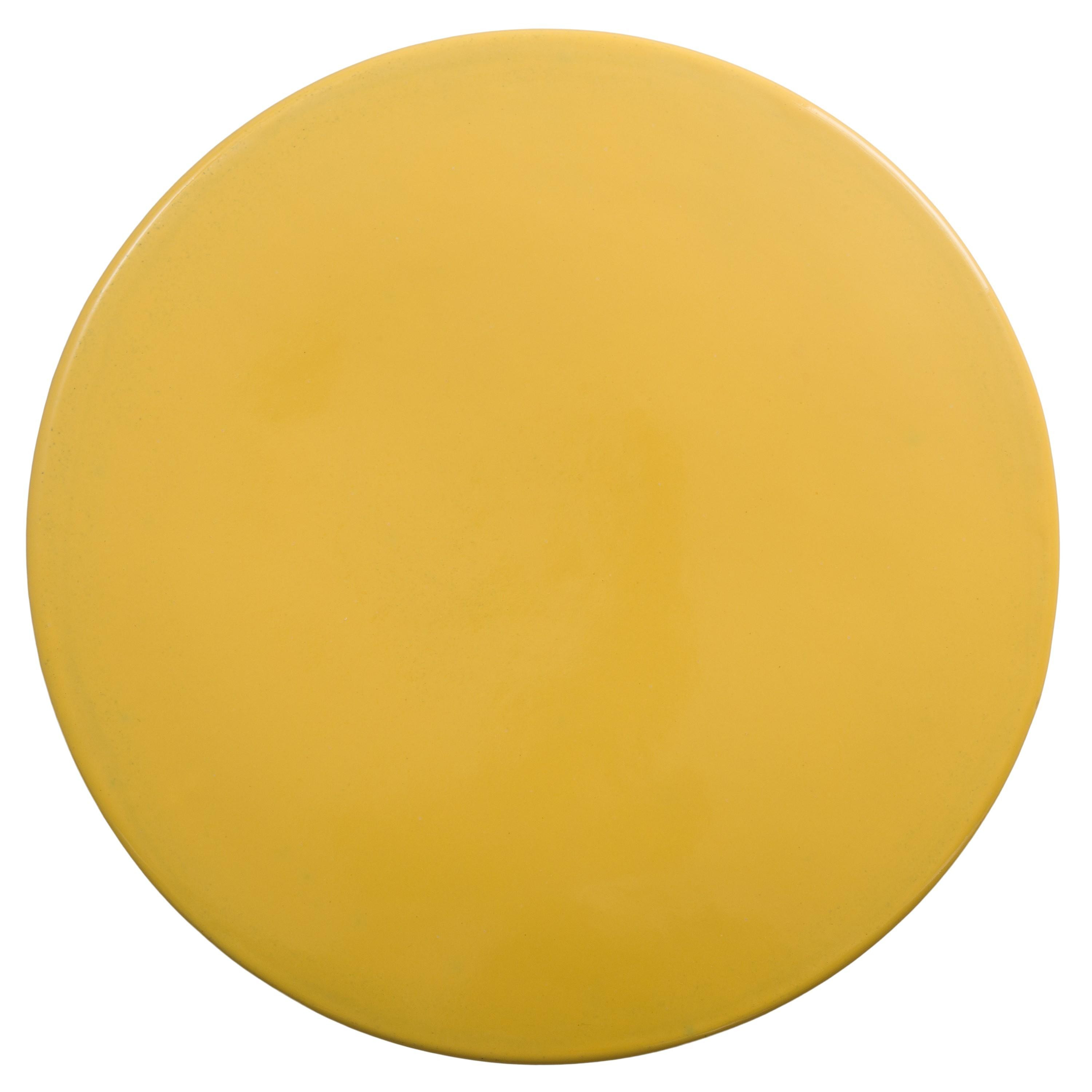18 in. Two-Tone Mustard Yellow Garden Stool