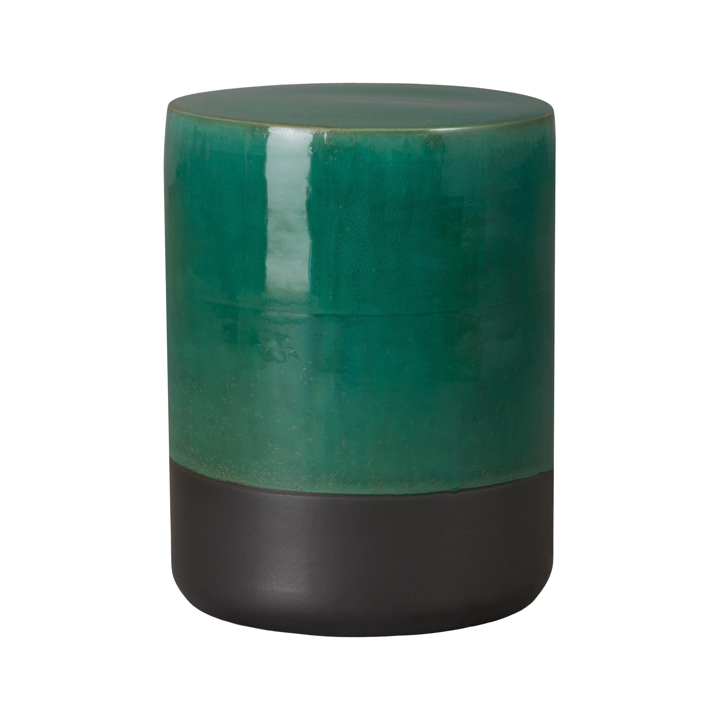 18.5 in. Two-Tone Green Garden Stool