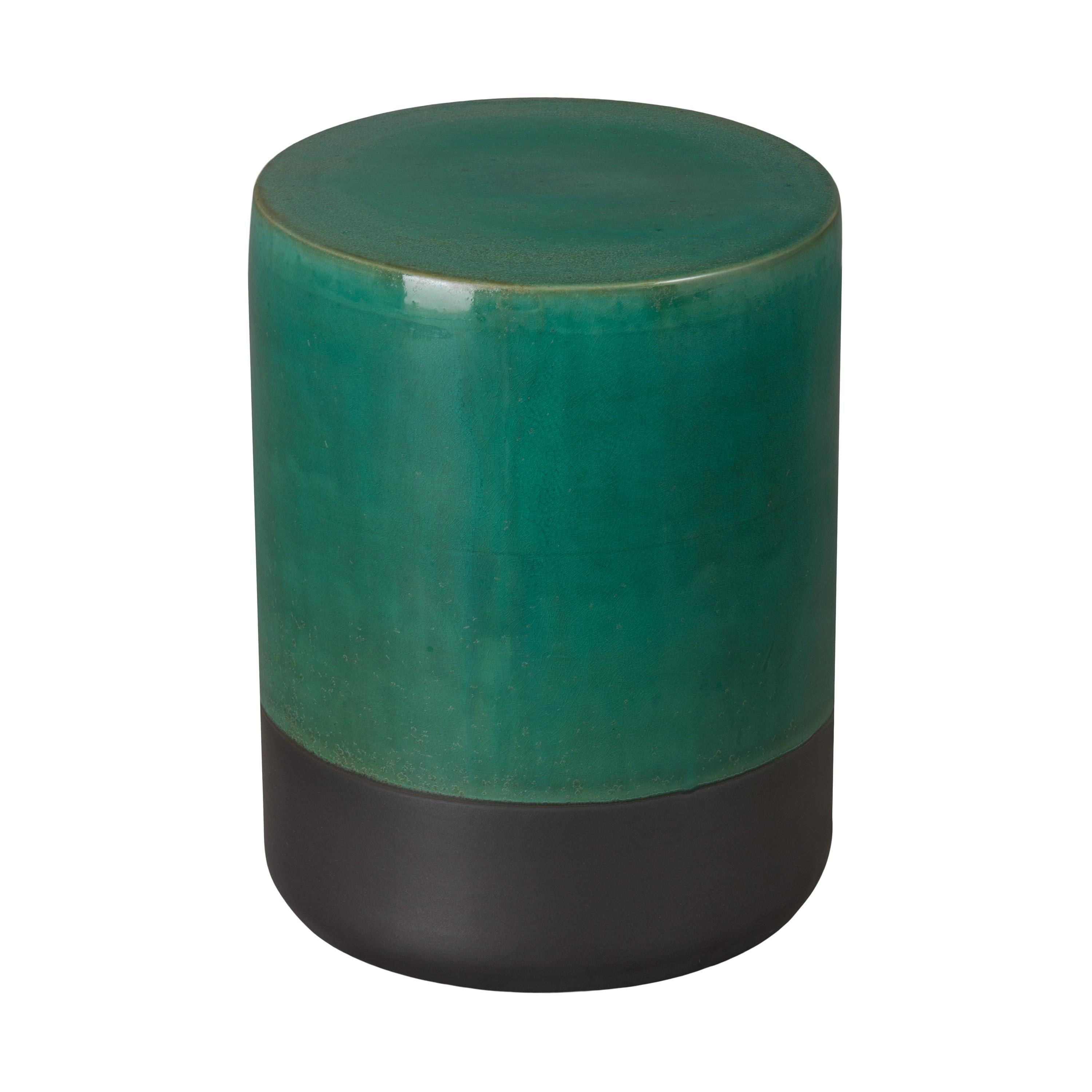 18.5 in. Two-Tone Green Garden Stool