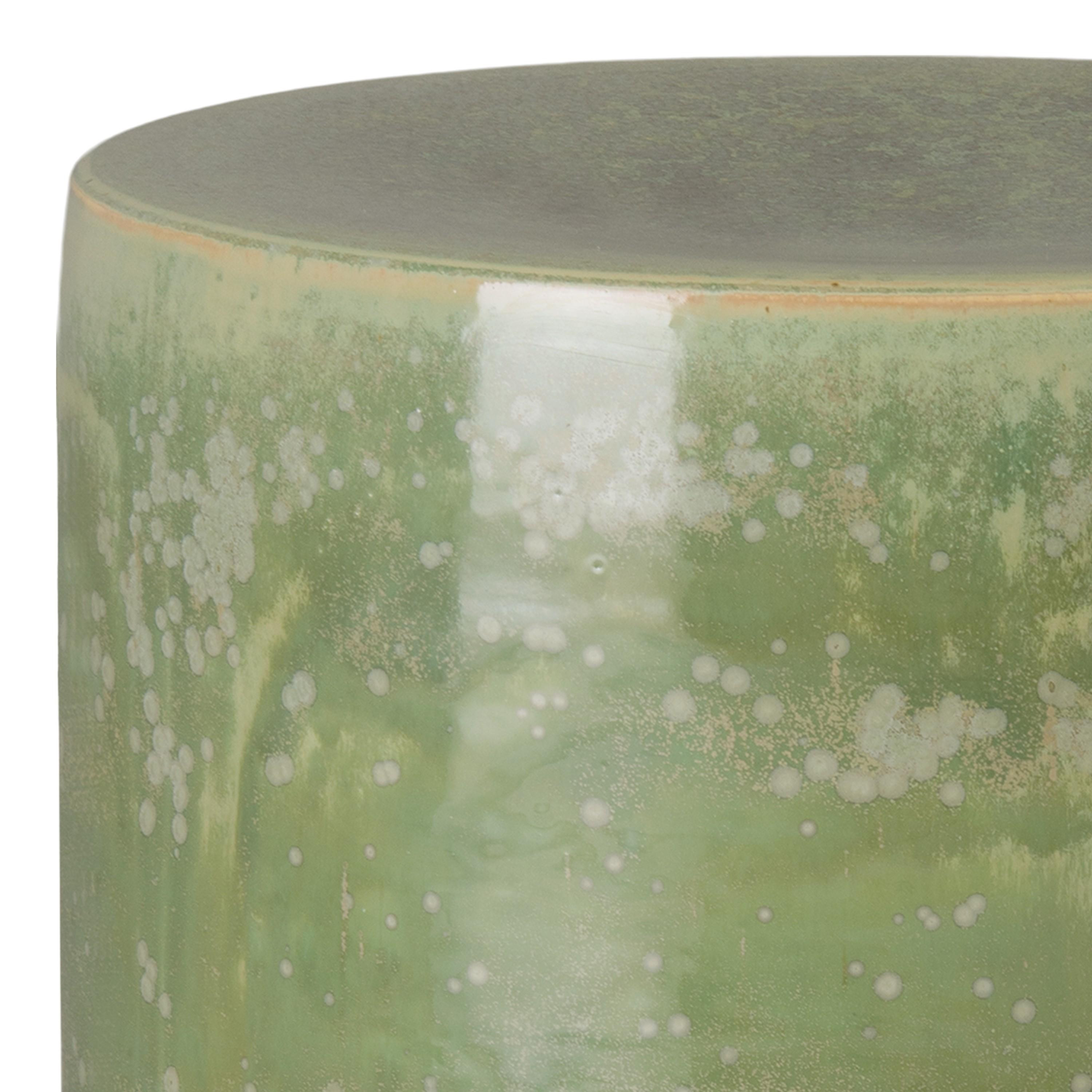 18.5 in. Two-Tone Green Speckle Garden Stool