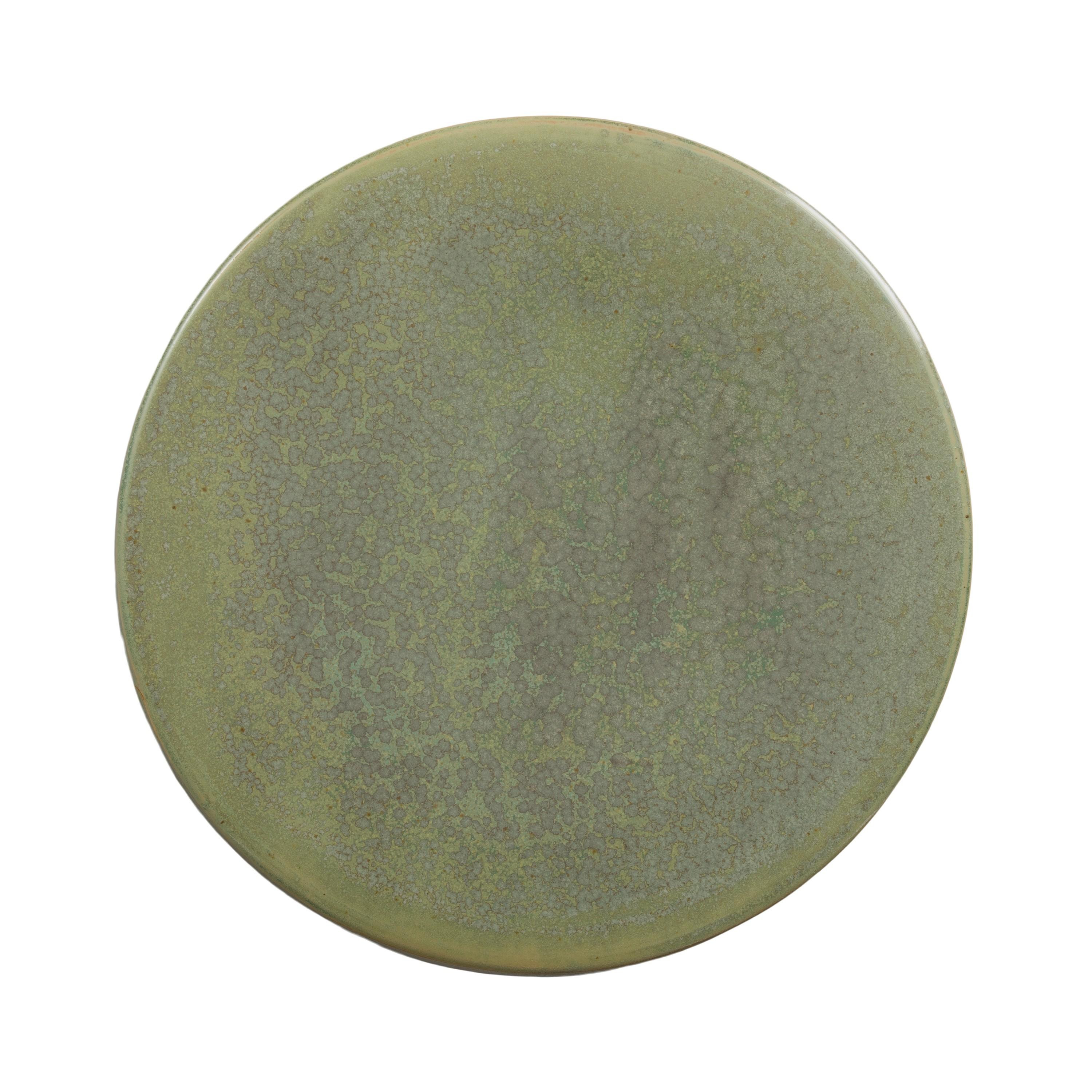 18.5 in. Two-Tone Green Speckle Garden Stool