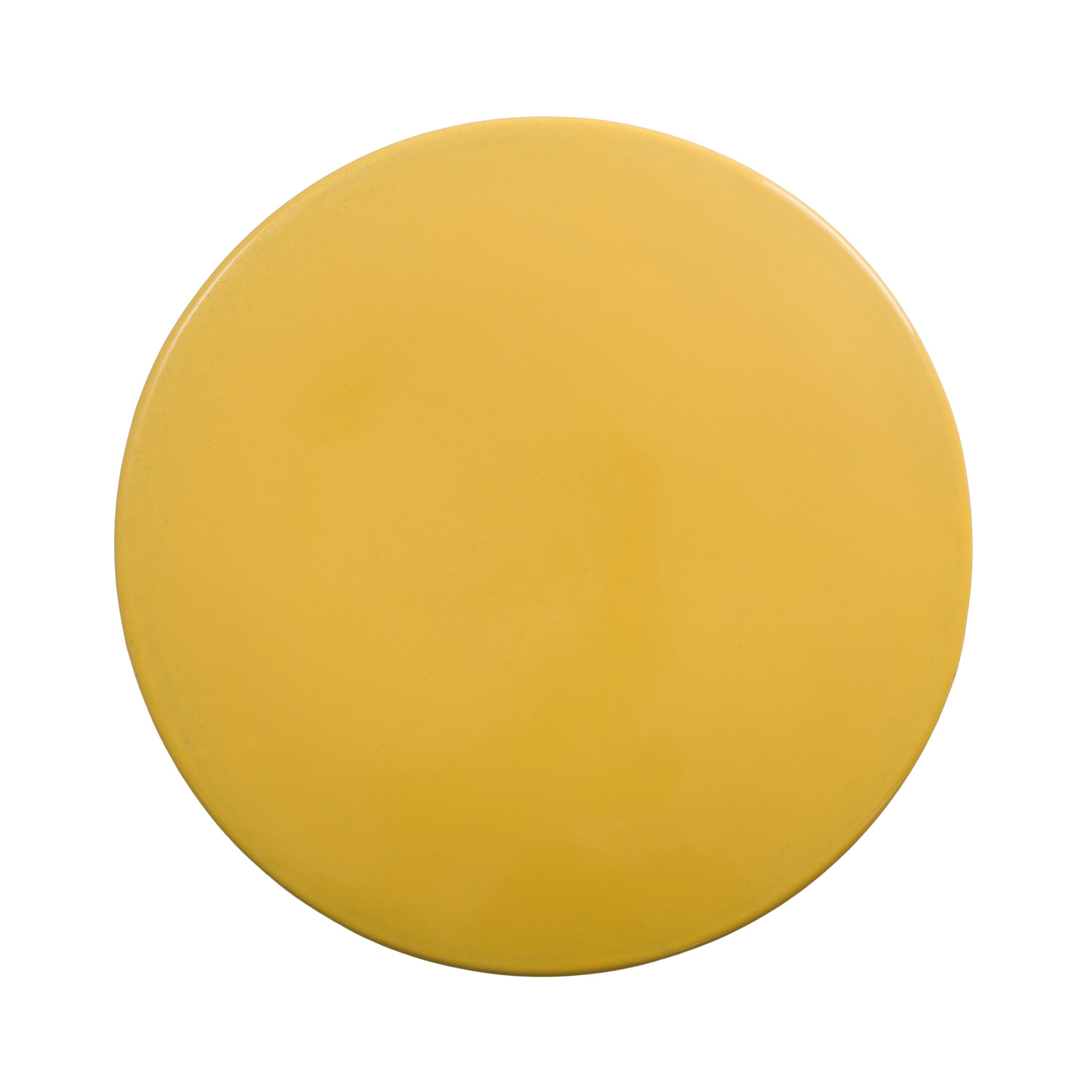18.5 in. Two-Tone Mustard Yellow Garden Stool