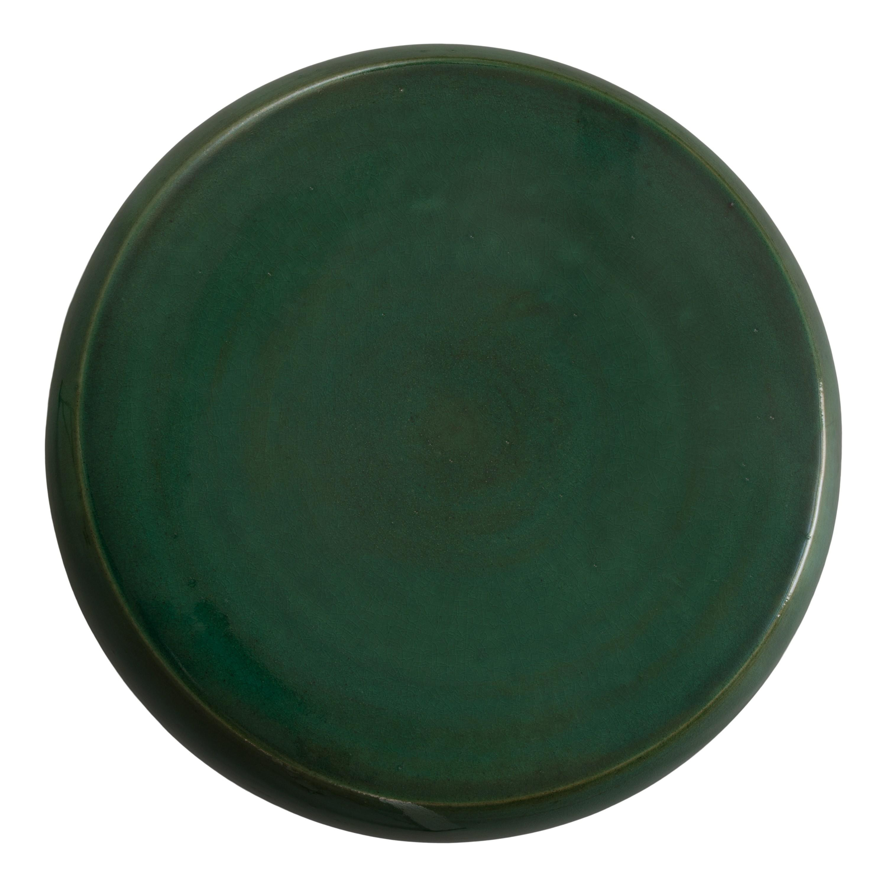 18 in. Mushroom Green Ceramic Garden Stool