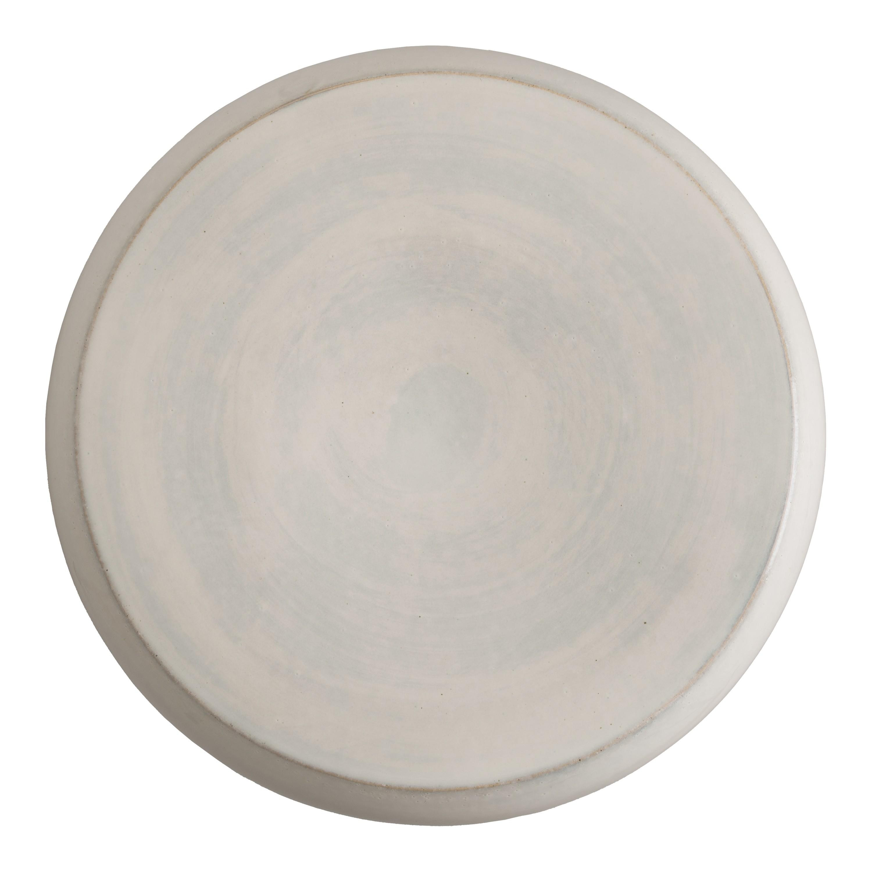 18 in. Mushroom White Ceramic Stool
