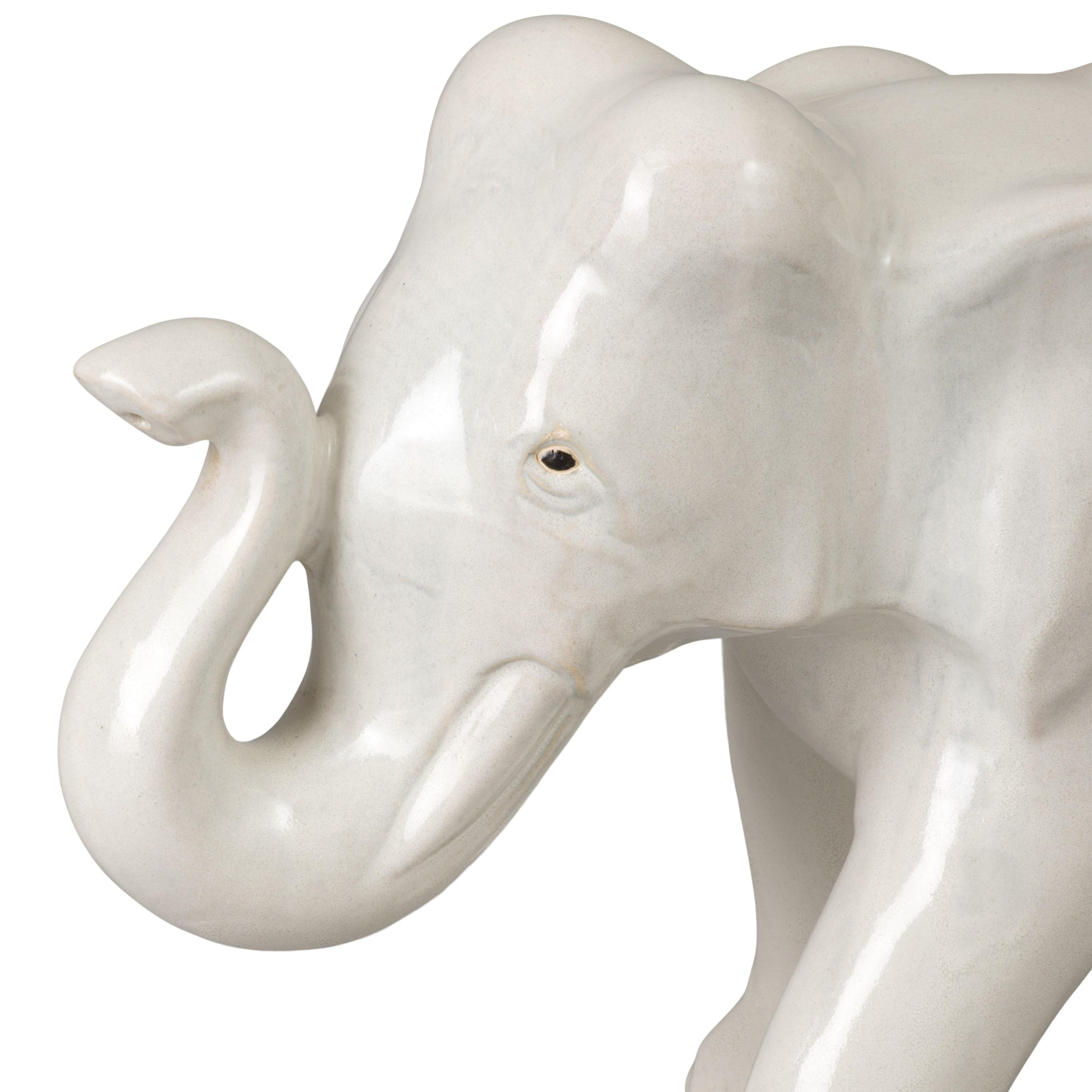 Trunk Up Ceramic Elephant