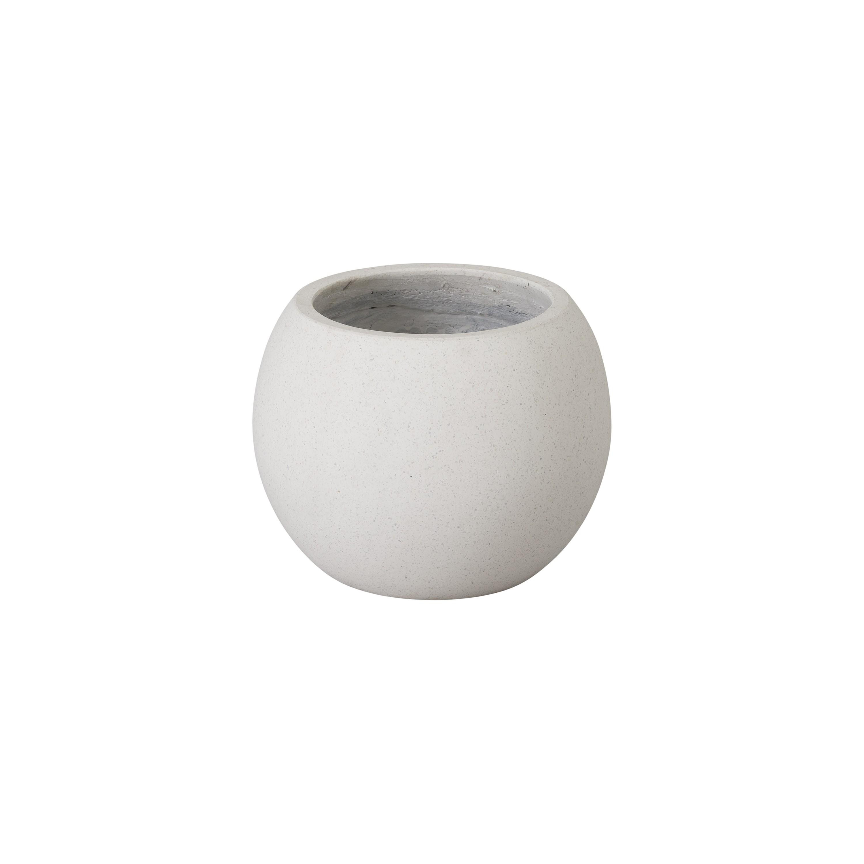 12.5 in. Ball White Terrazzo Planter
