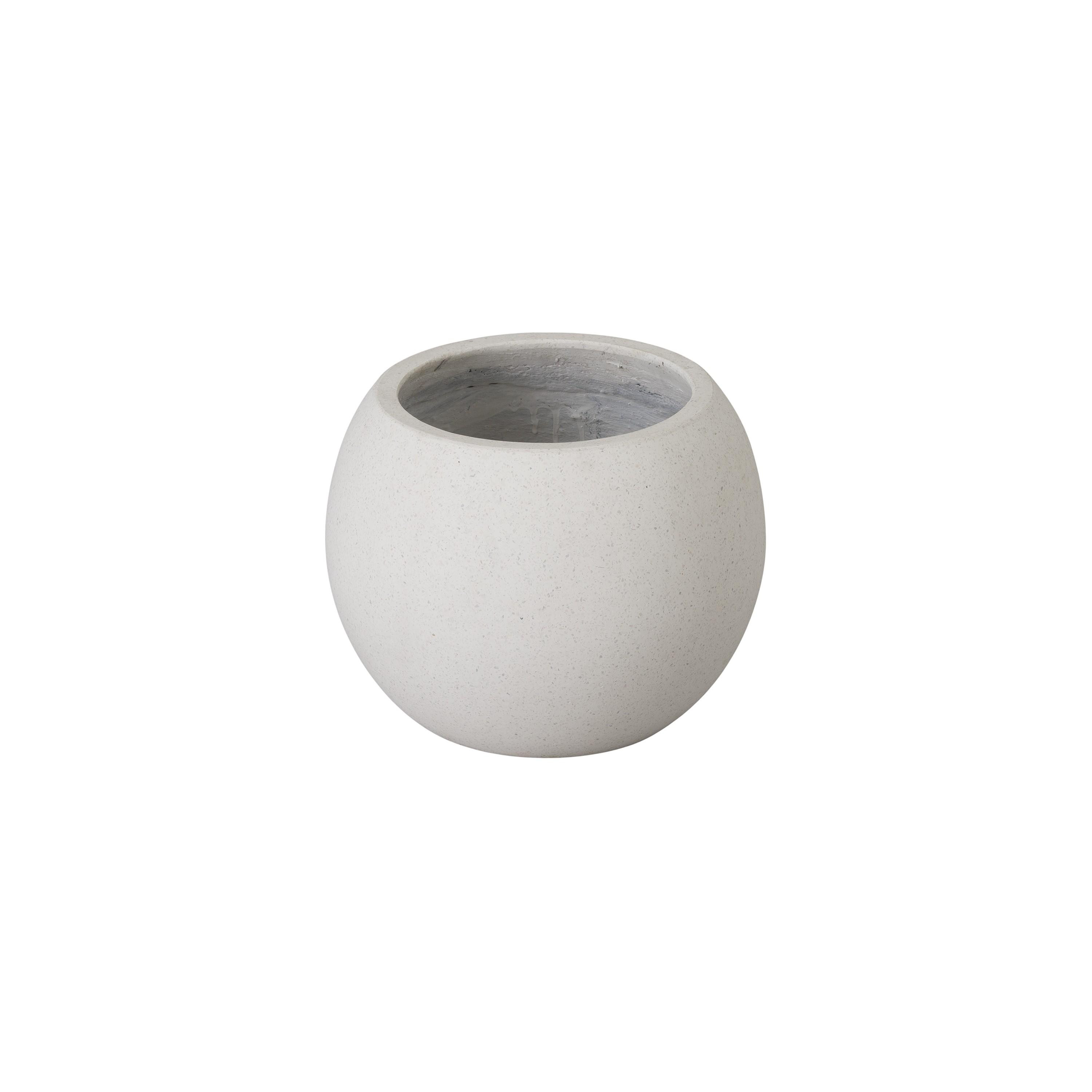 12.5 in. Ball White Terrazzo Planter