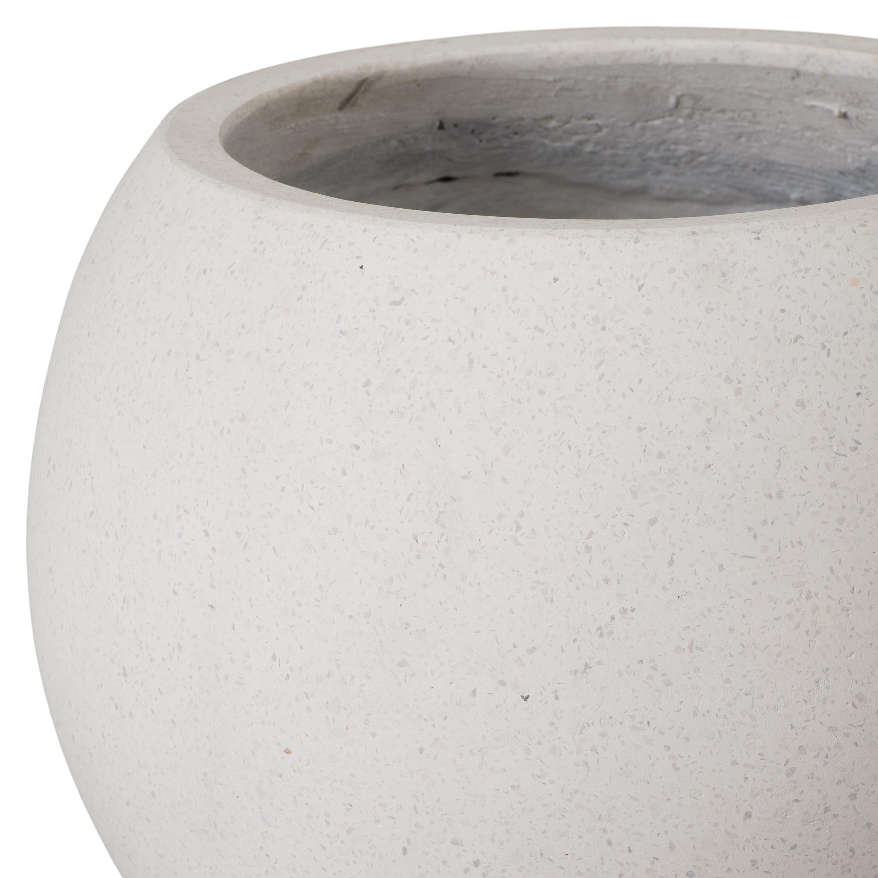 12.5 in. Ball White Terrazzo Planter