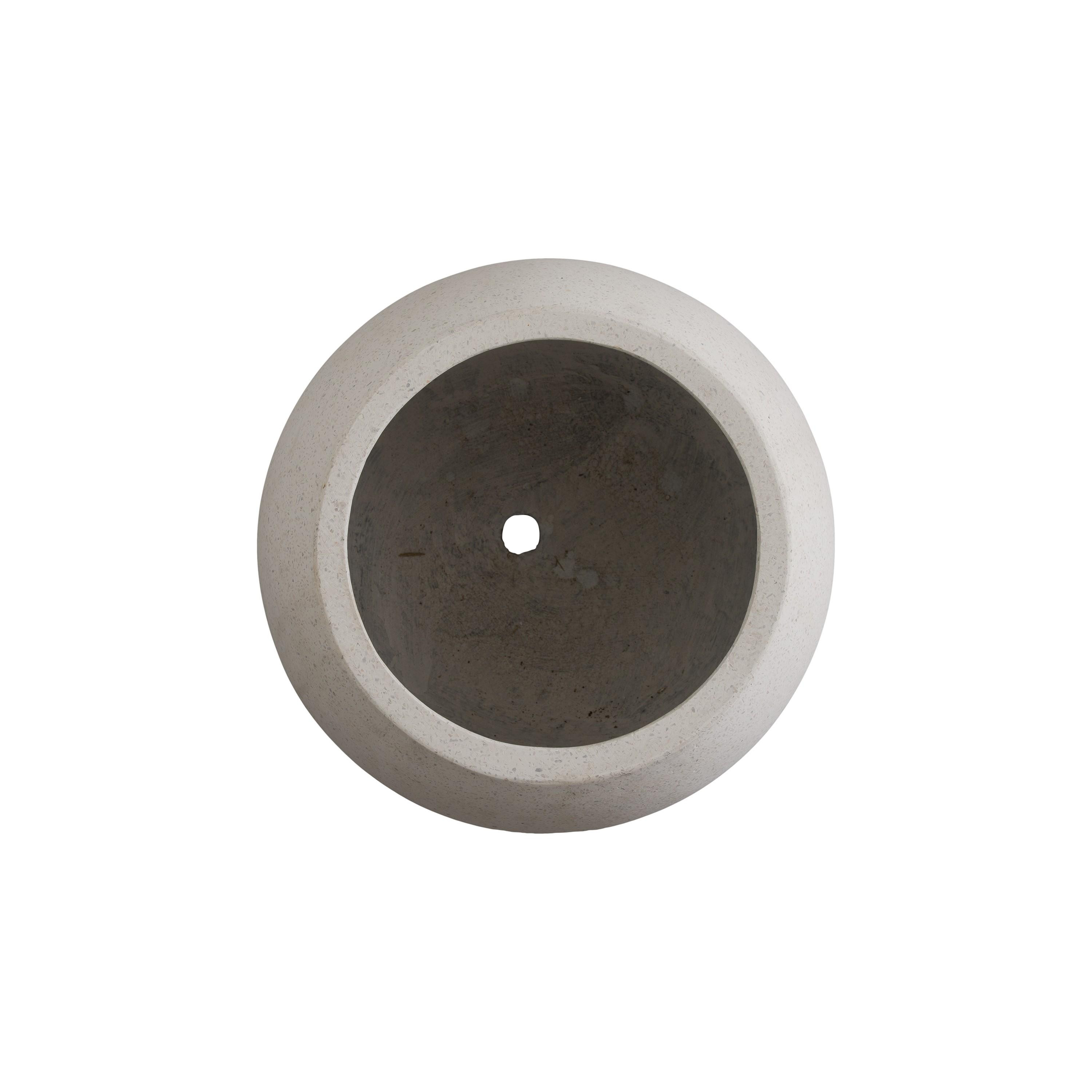 12.5 in. Ball White Terrazzo Planter