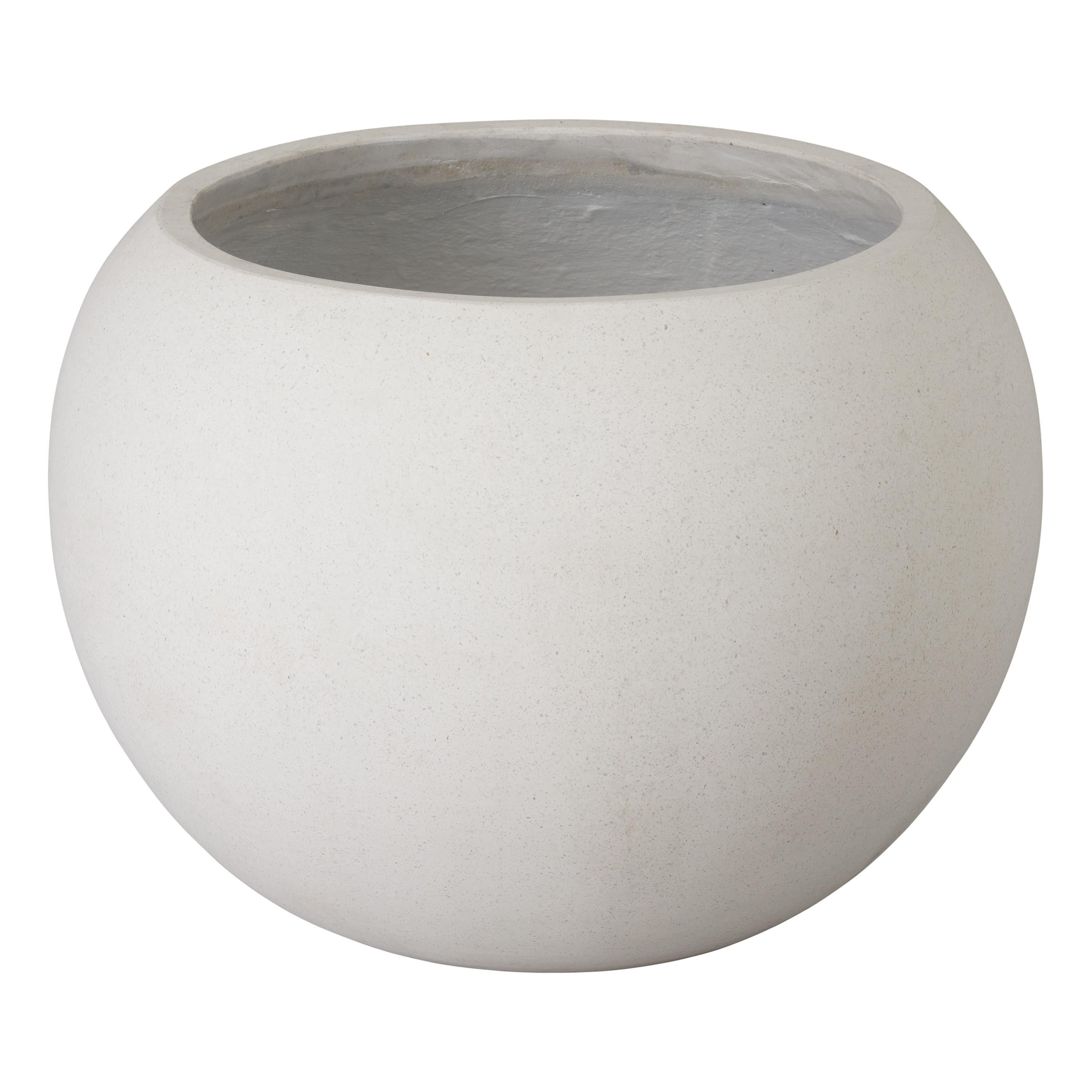 26 in. Ball White Terrazzo Planter