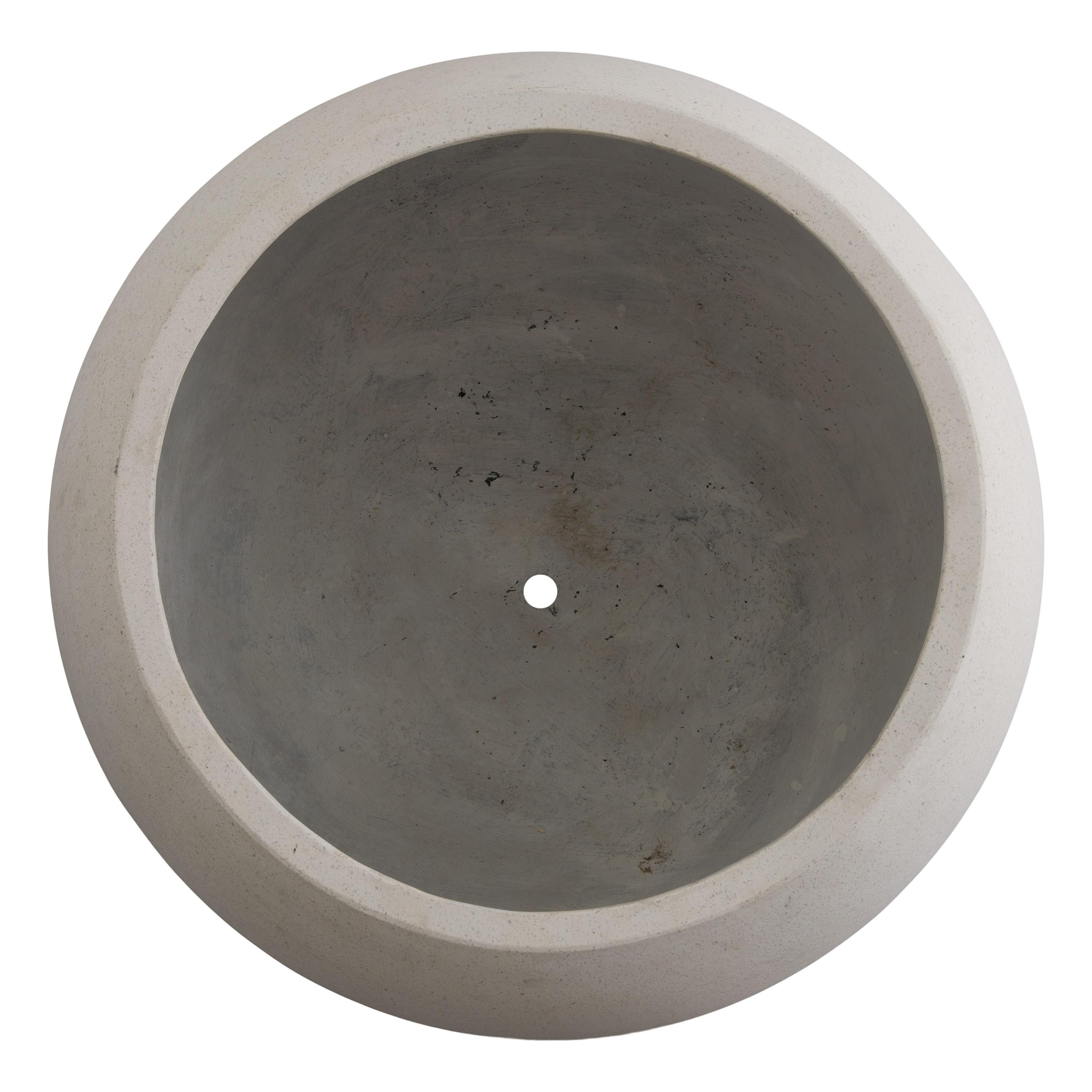 26 in. Ball White Terrazzo Planter