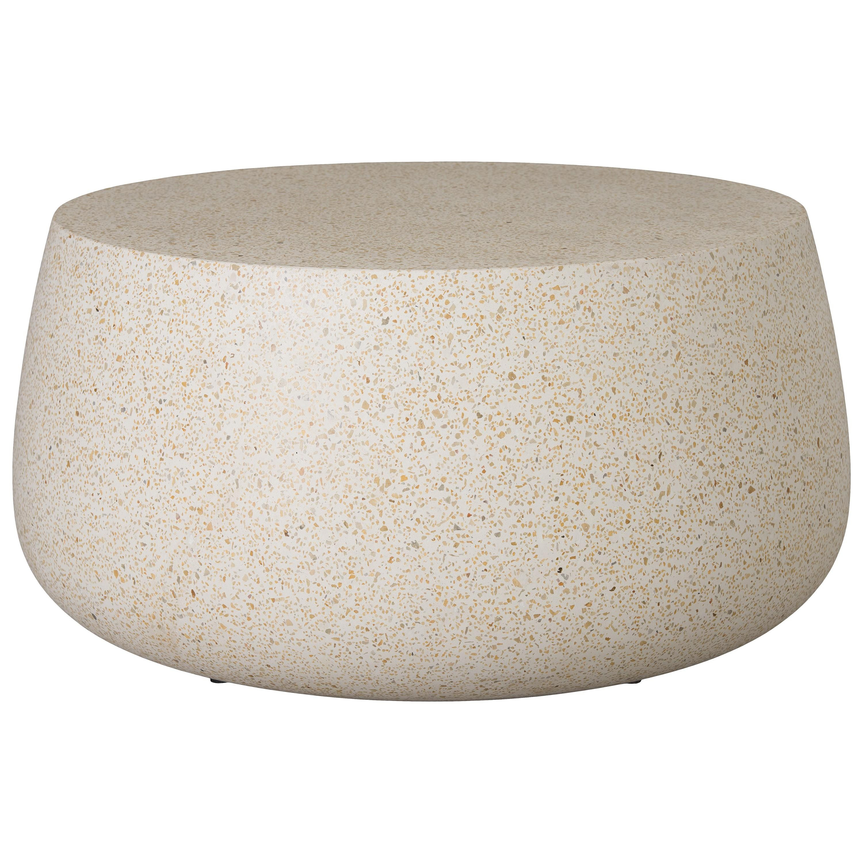 36 in. Dia Round Yellow Terrazzo Coffee Table