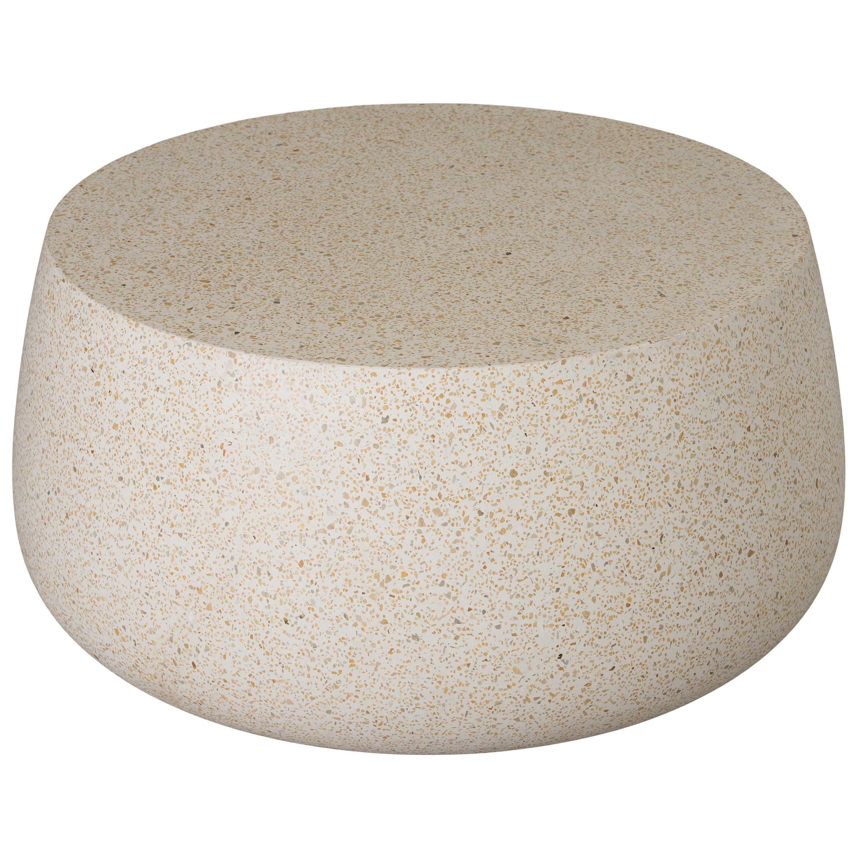 36 in. Dia Round Yellow Terrazzo Coffee Table