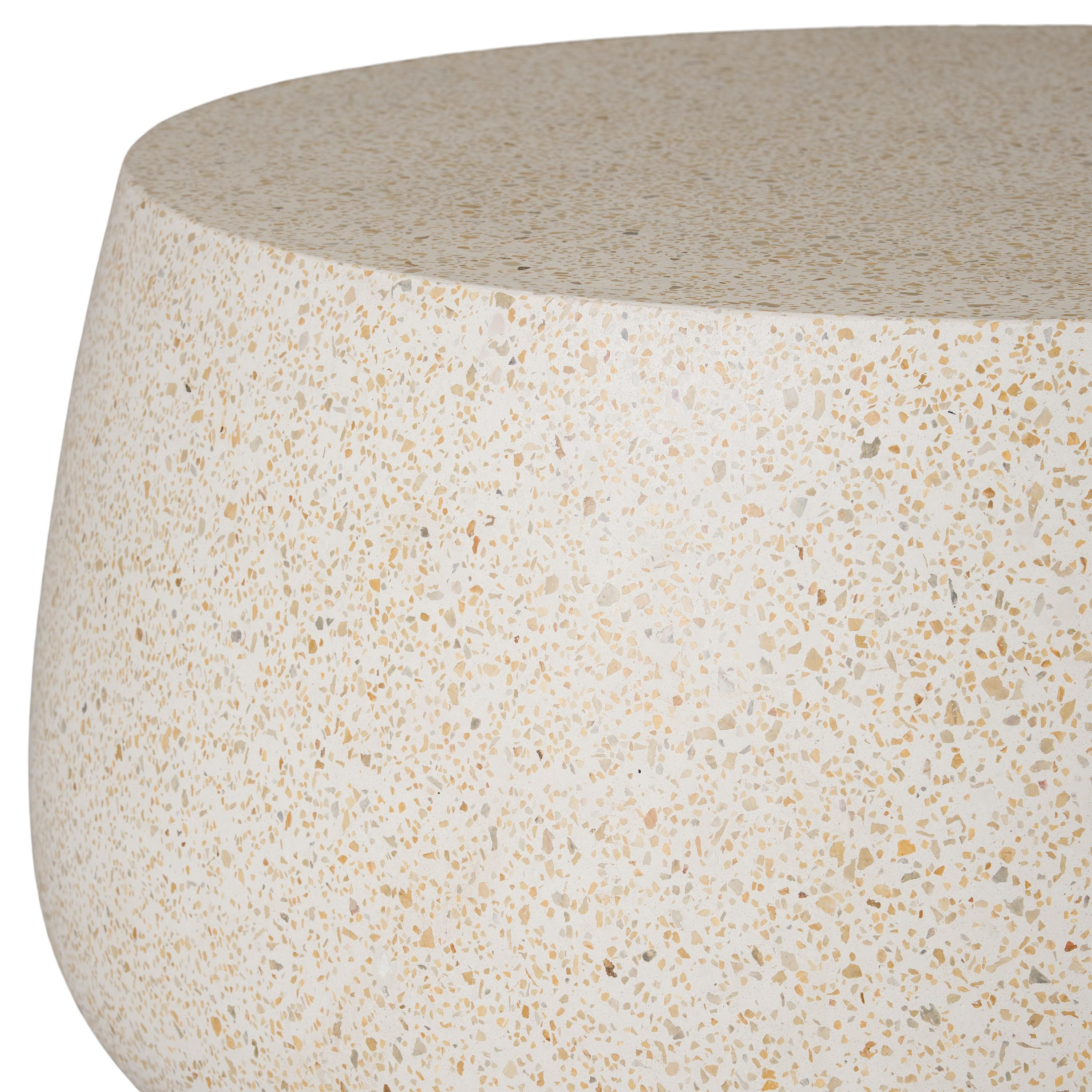 36 in. Dia Round Yellow Terrazzo Coffee Table