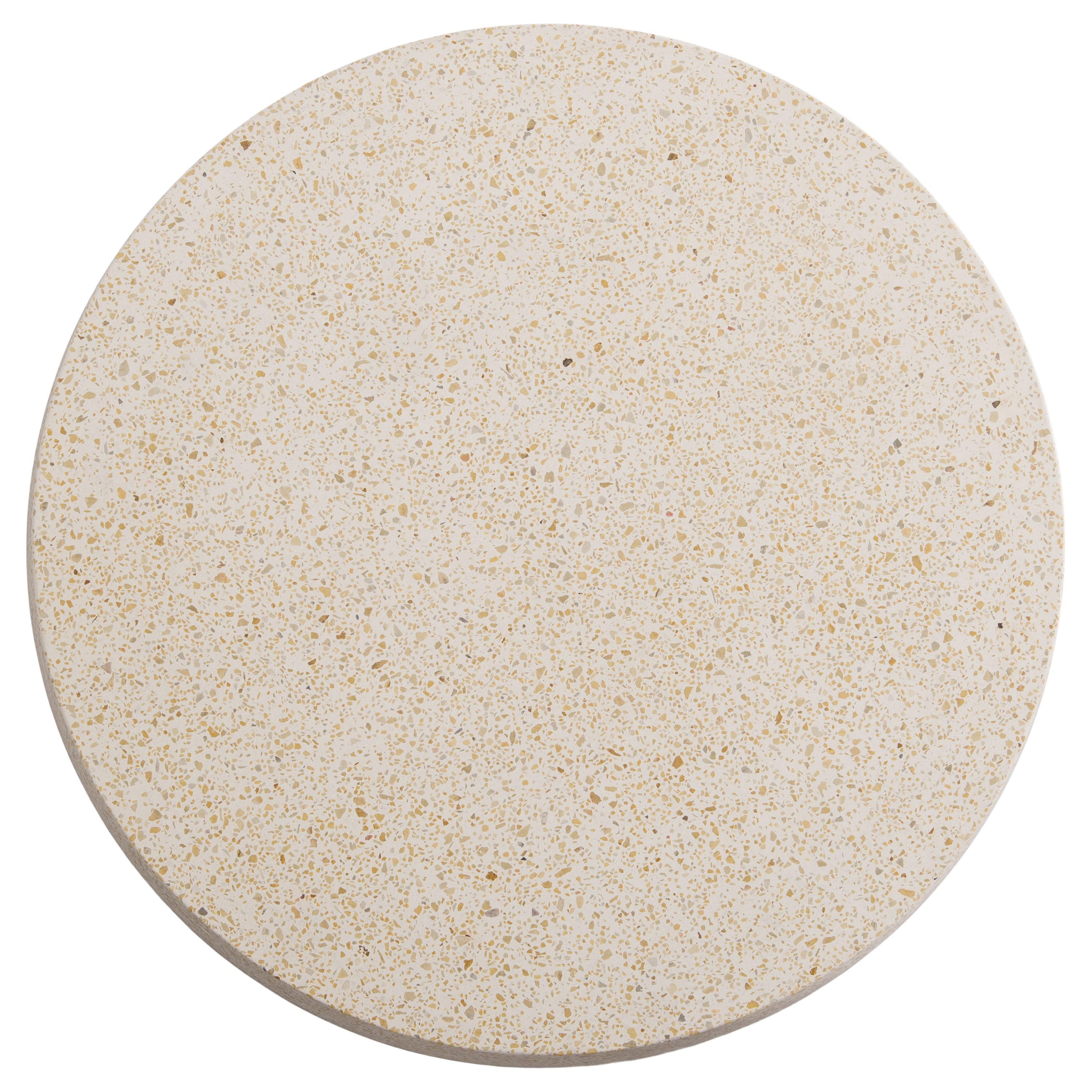 36 in. Dia Round Yellow Terrazzo Coffee Table