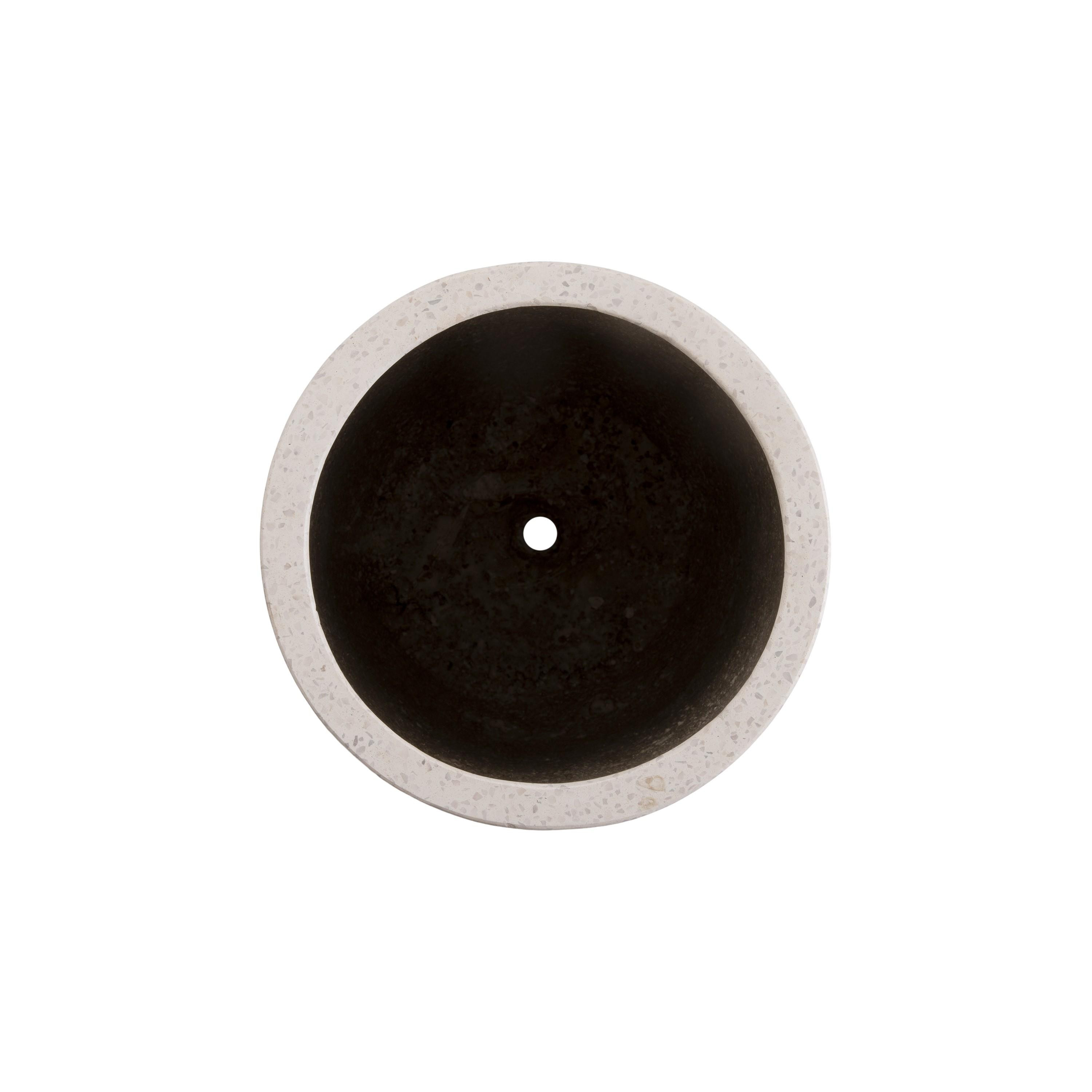 19.5 in. Tall Cylinder White Terrazzo Planter