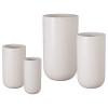 Set of 4 Tall Cylinder White Terrazzo Planters
