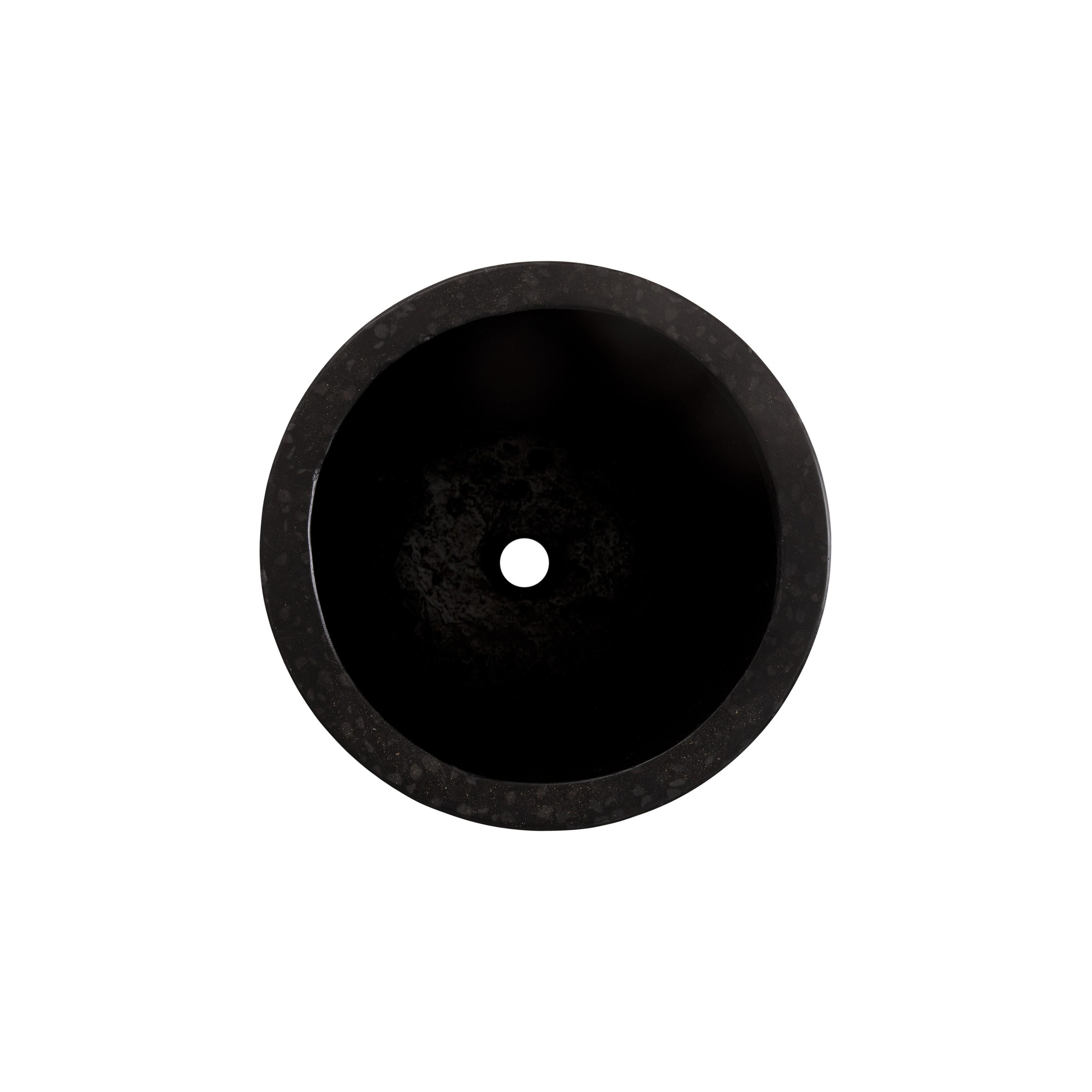 19.5 in. Tall Cylinder Black Terrazzo Planter