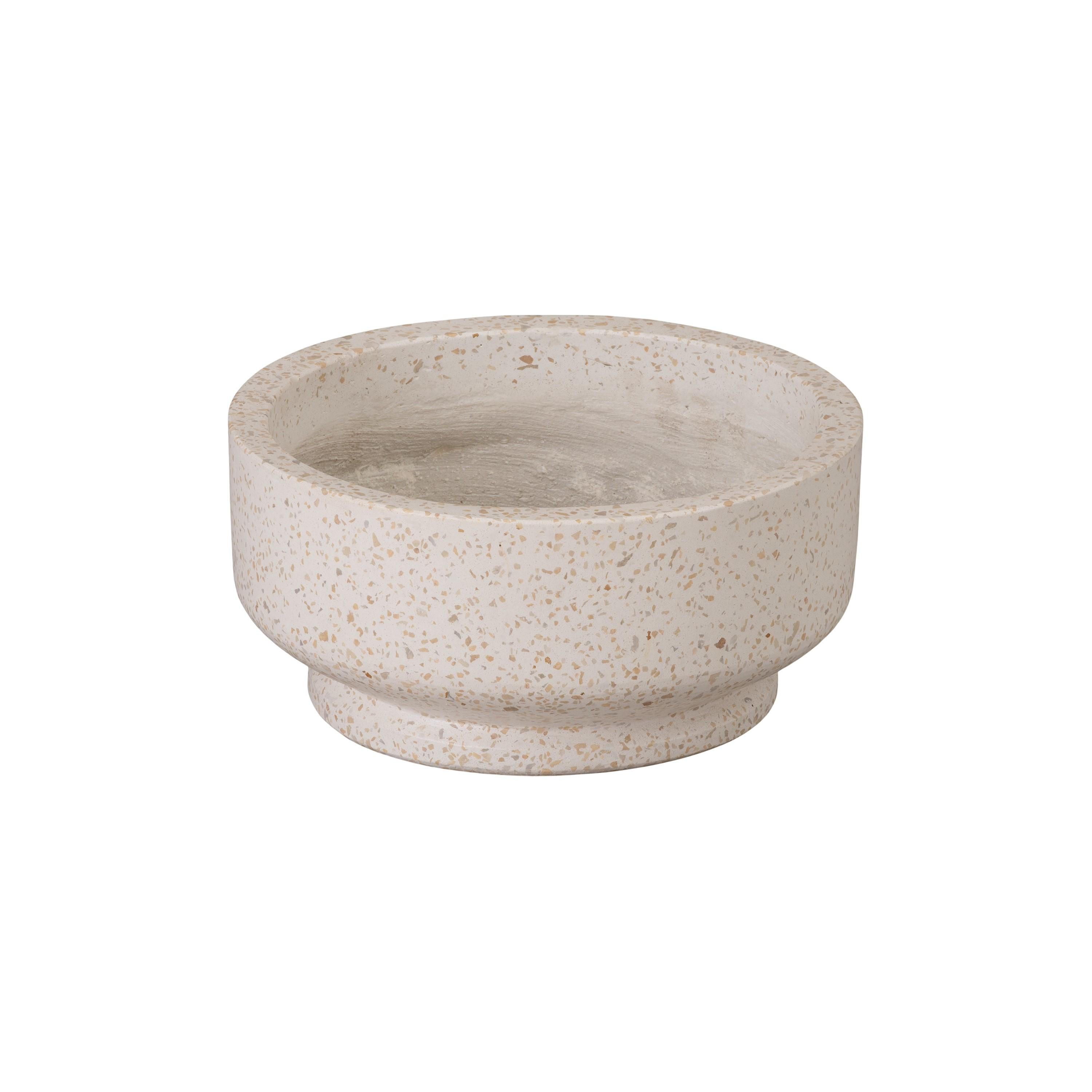 12 in. Dia Round Yellow Terrazzo Bowl Planter
