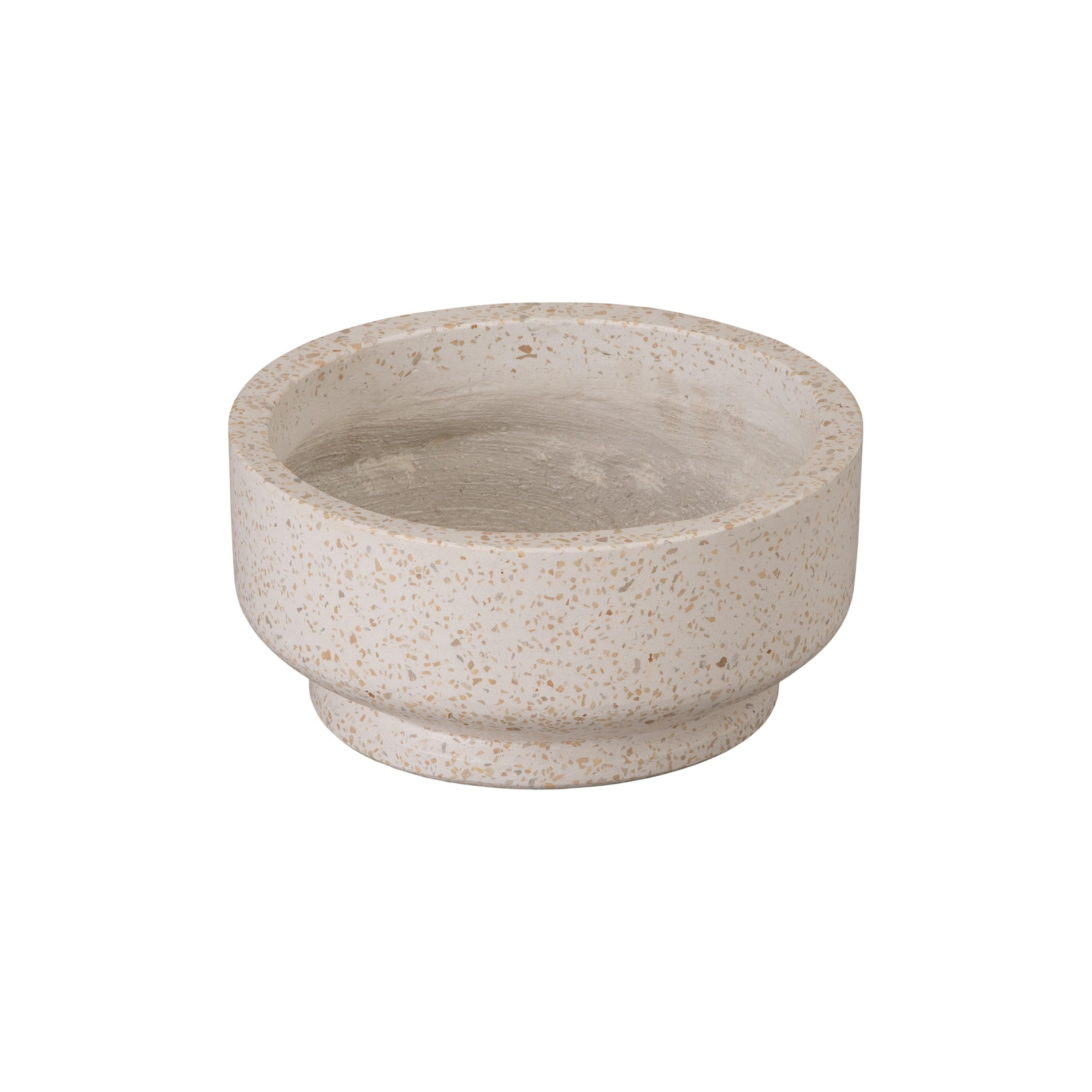 12 in. Dia Round Yellow Terrazzo Bowl Planter