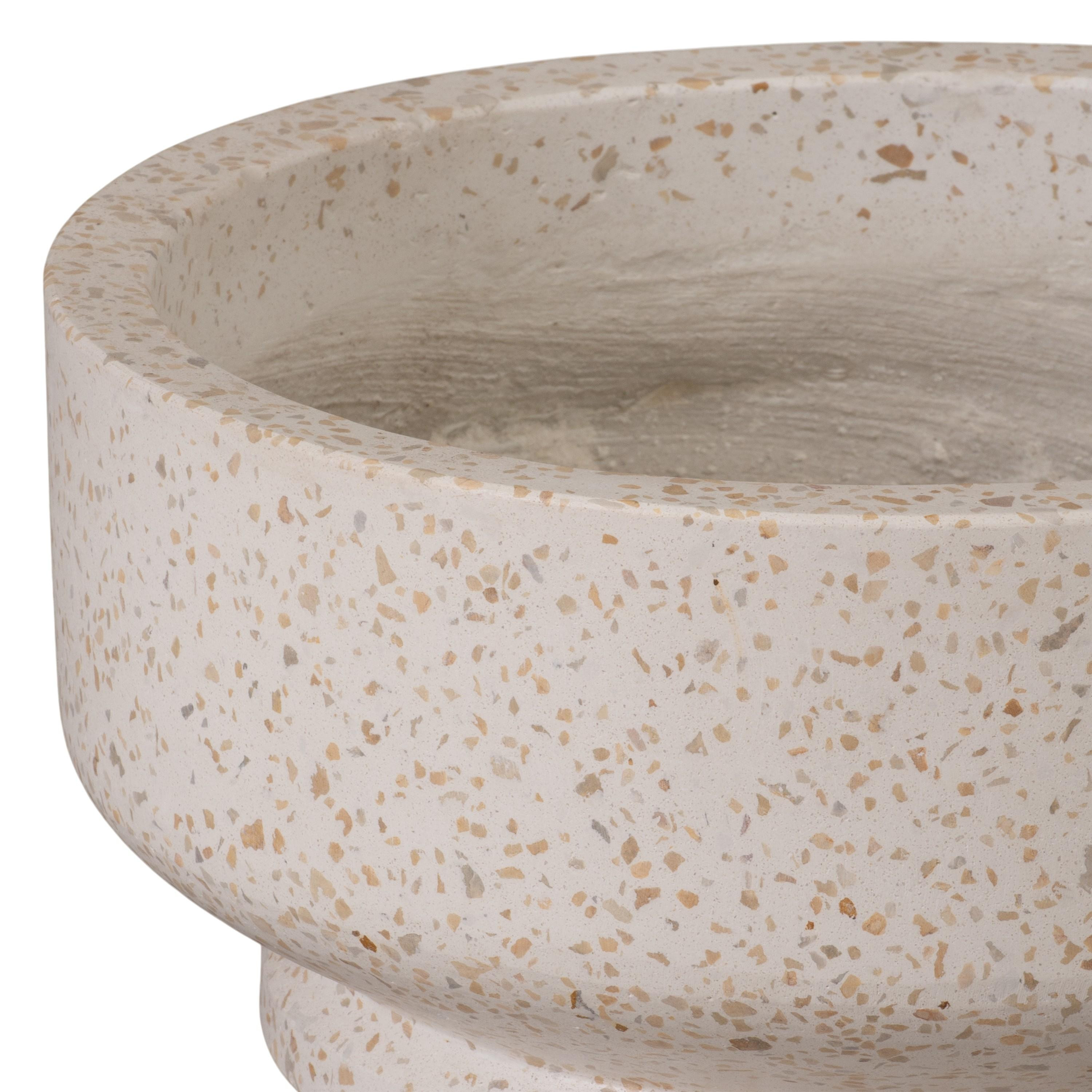 12 in. Dia Round Yellow Terrazzo Bowl Planter