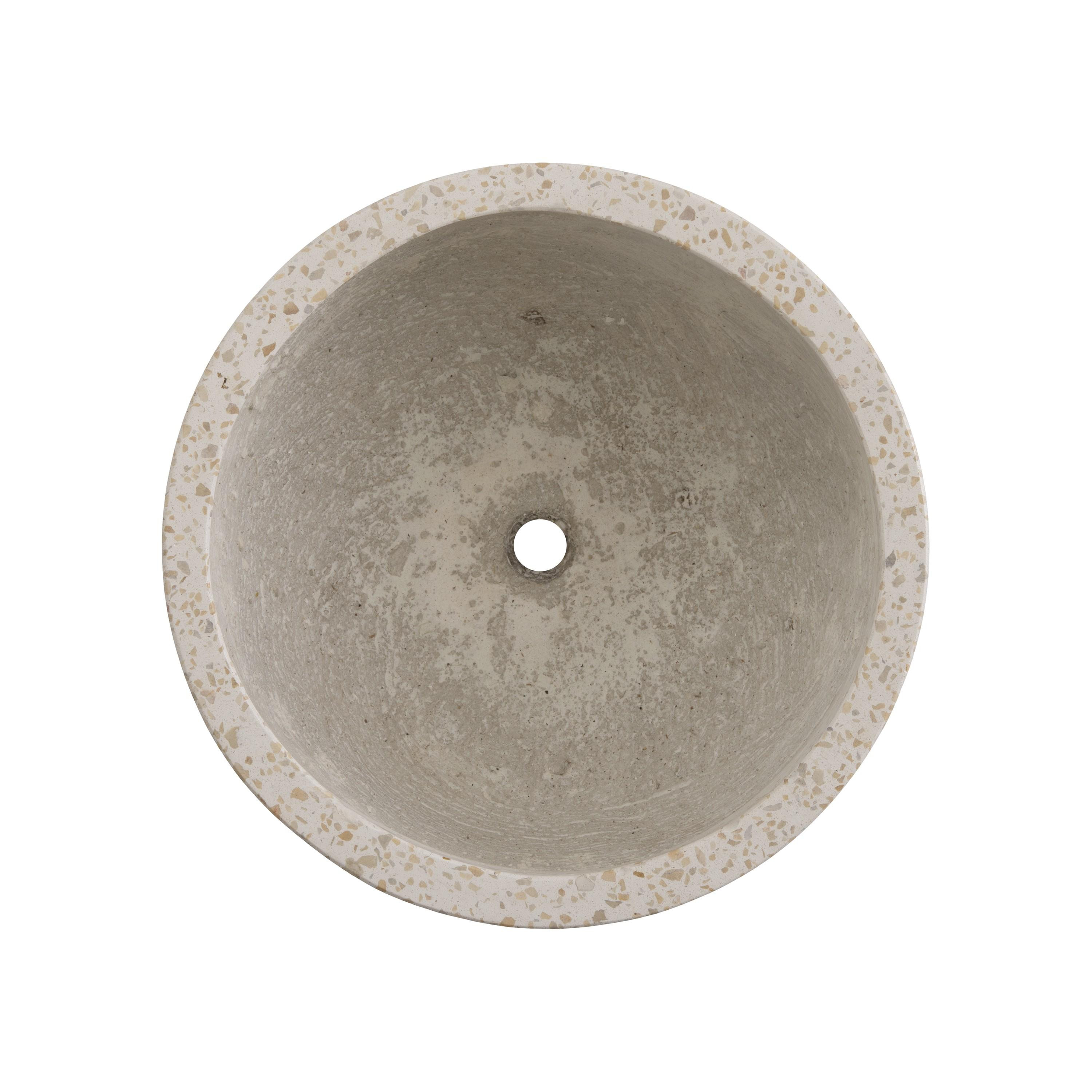 12 in. Dia Round Yellow Terrazzo Bowl Planter