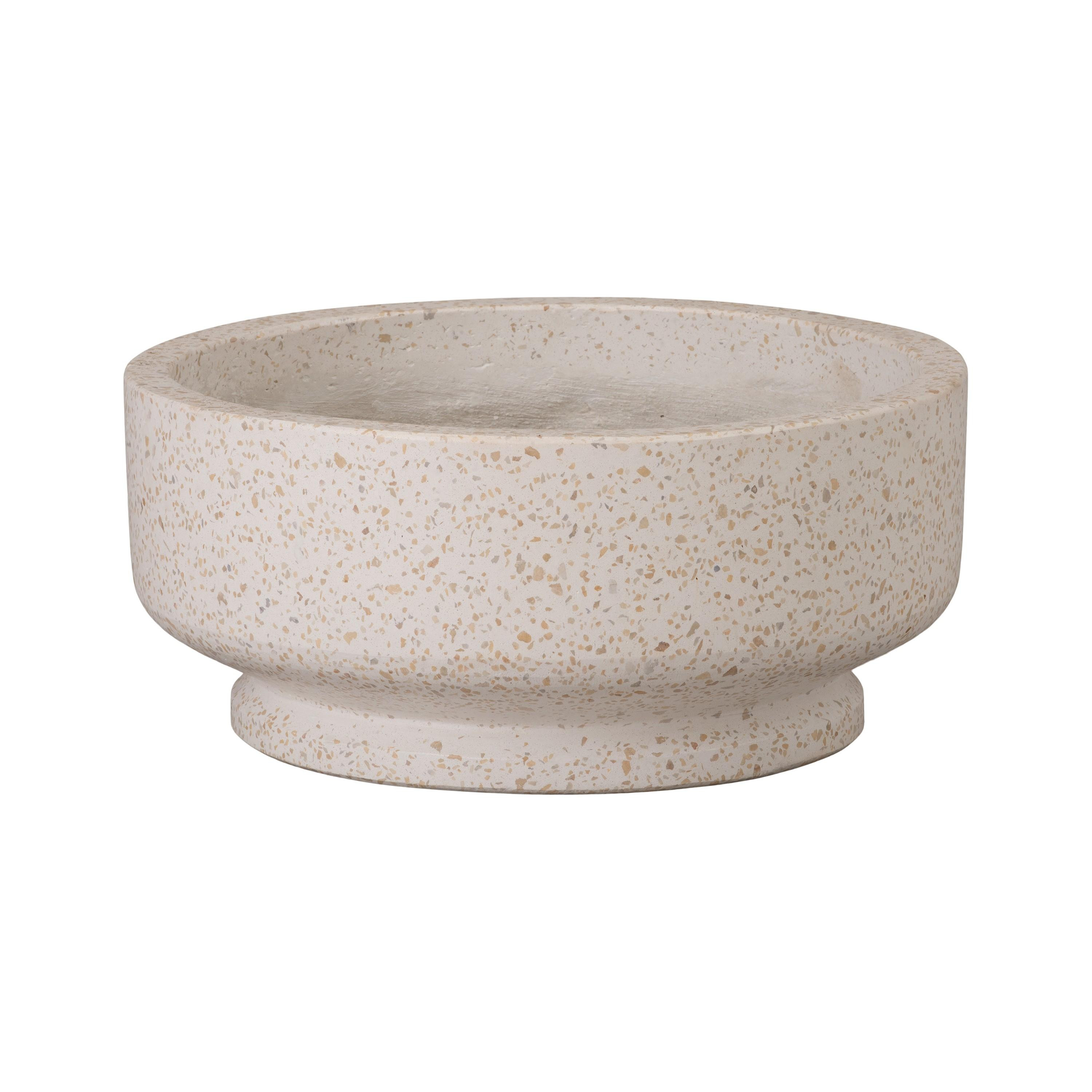 16 in. Dia Round Yellow Terrazzo Bowl Planter