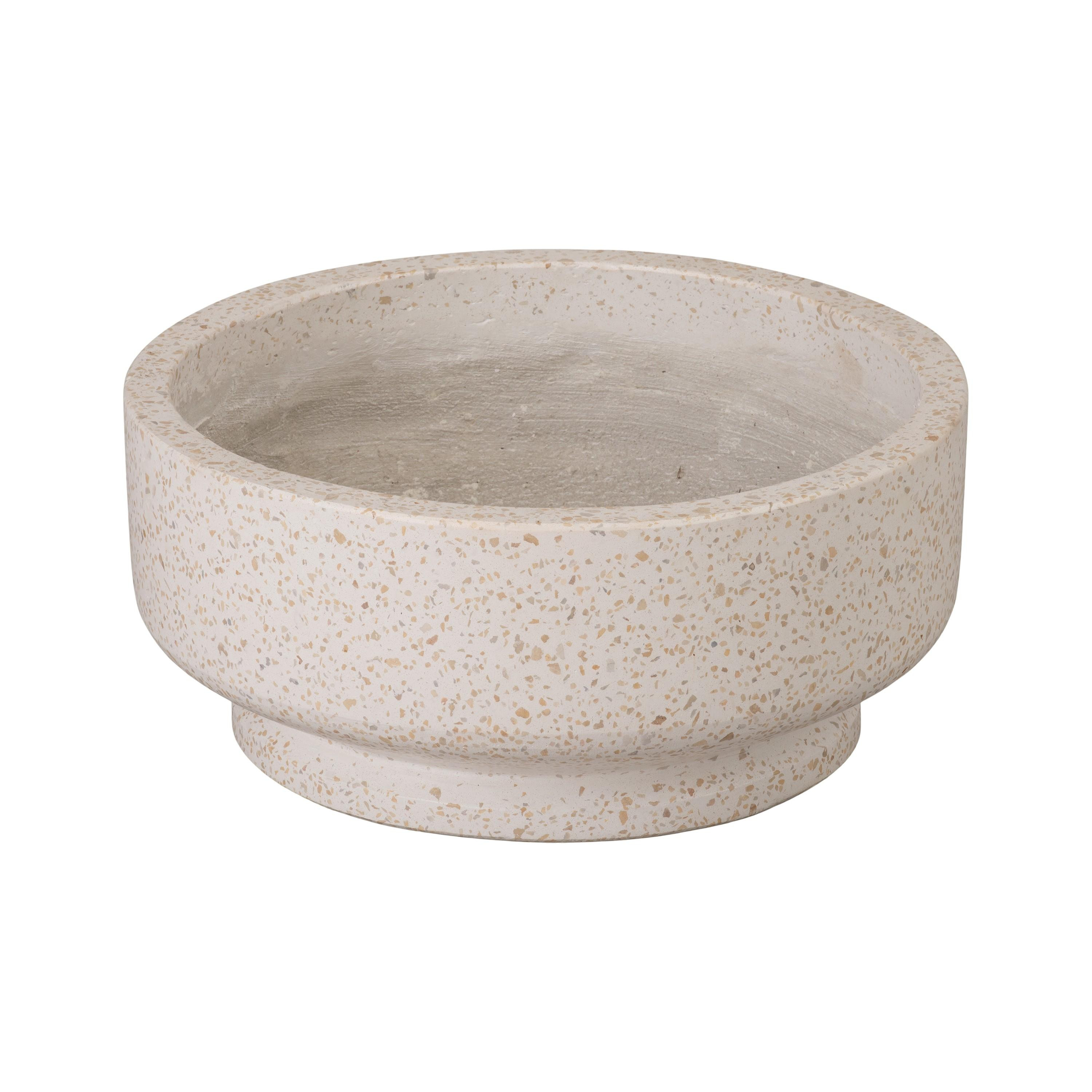 16 in. Dia Round Yellow Terrazzo Bowl Planter