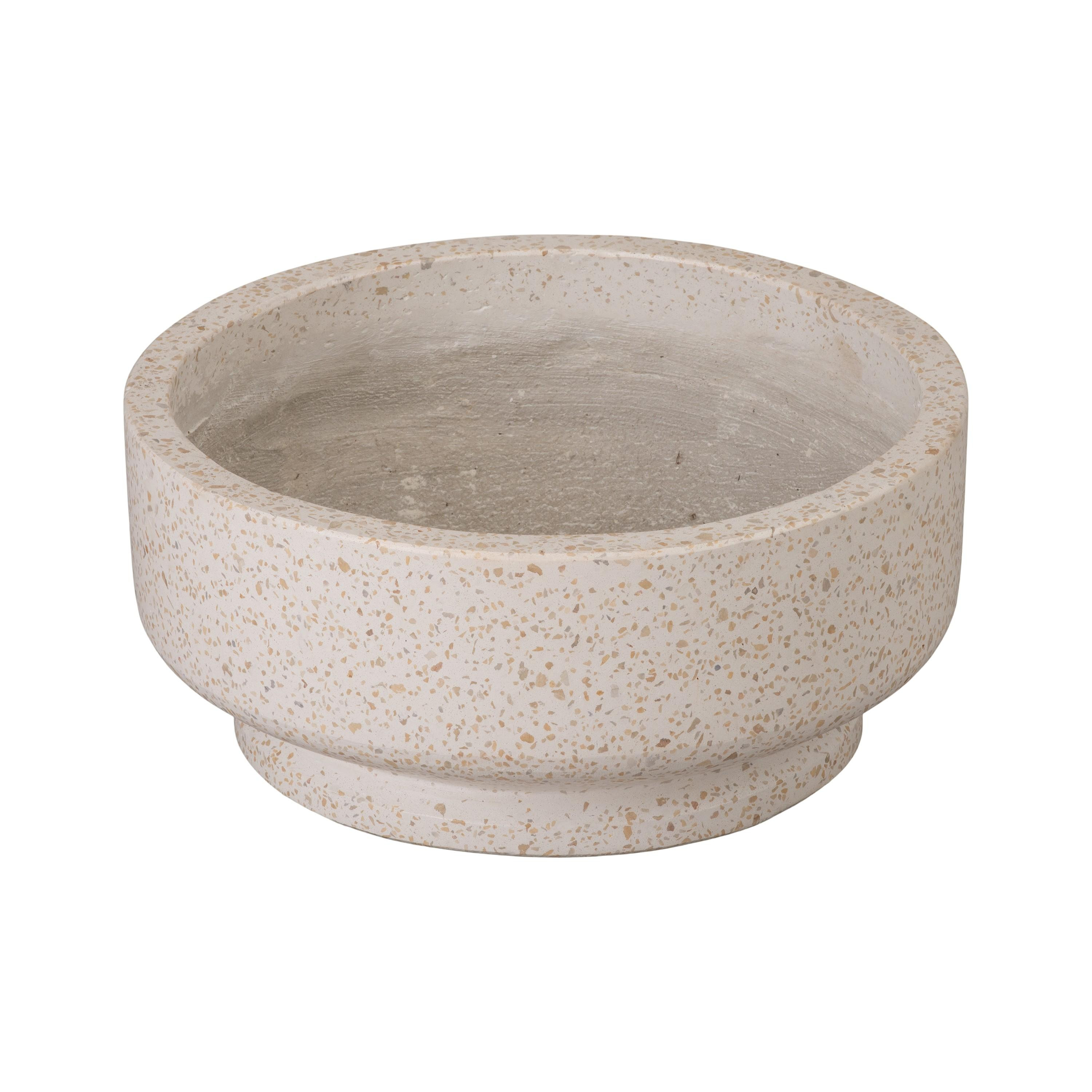 16 in. Dia Round Yellow Terrazzo Bowl Planter