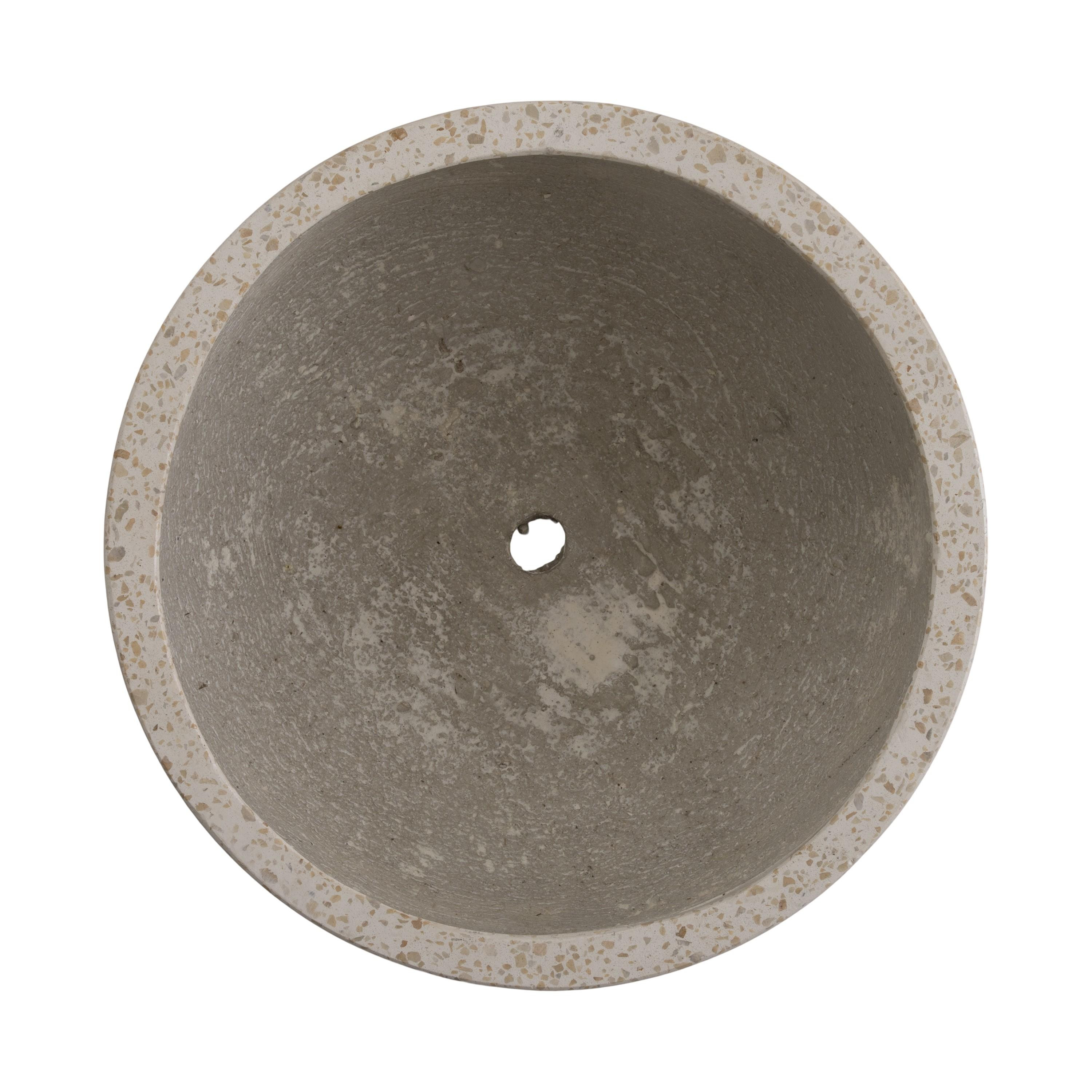16 in. Dia Round Yellow Terrazzo Bowl Planter