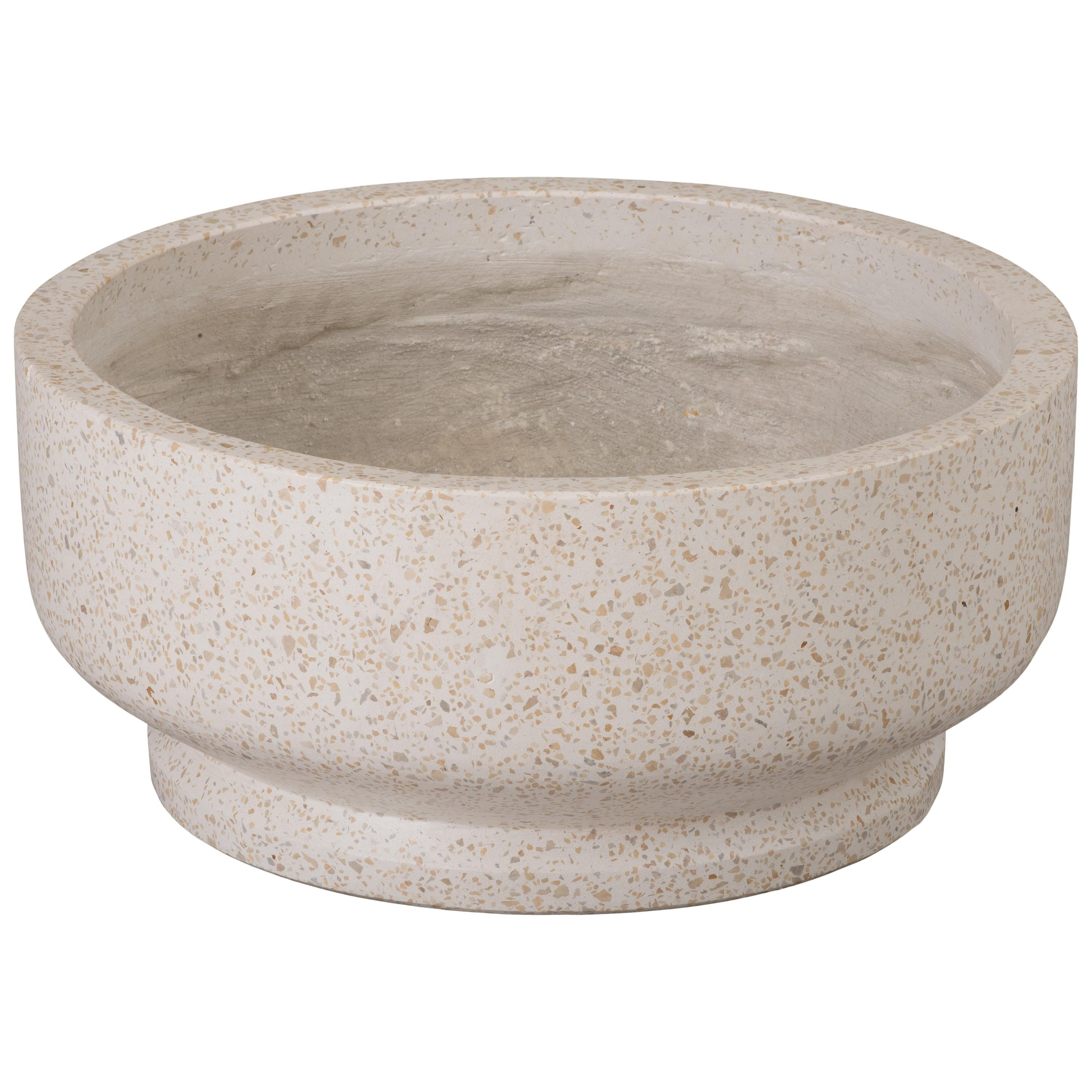 20 in. Dia Round Yellow Terrazzo Bowl Planter