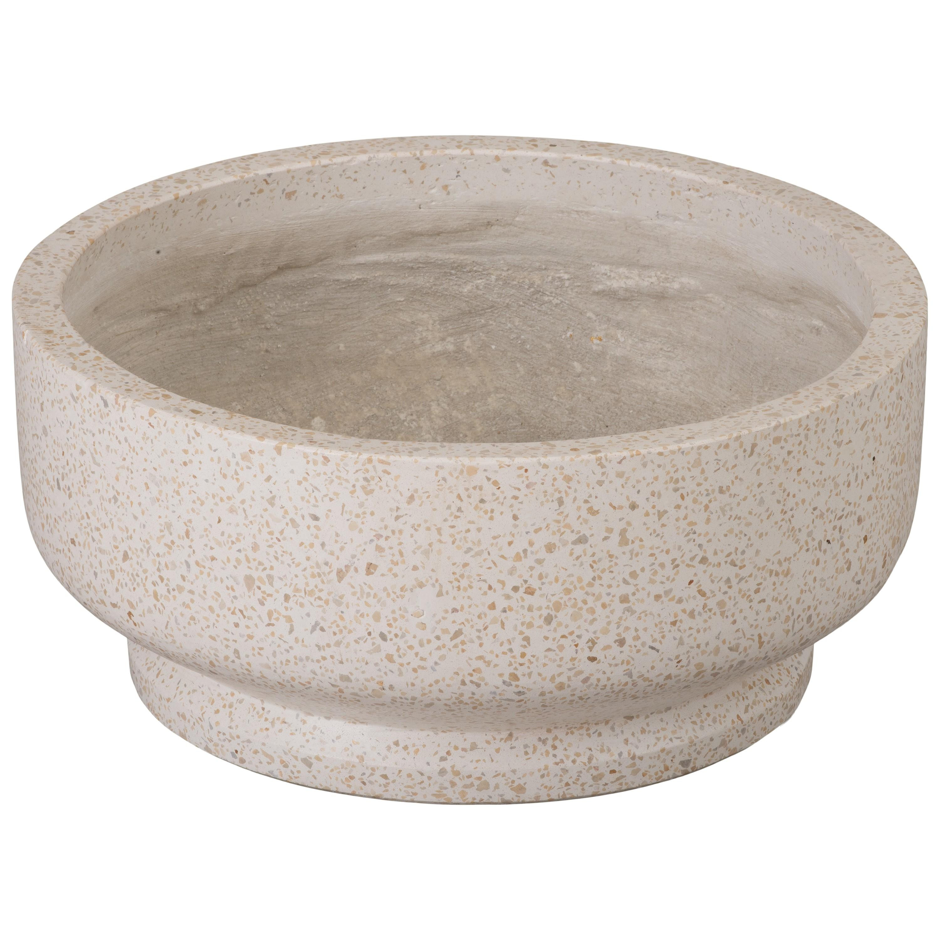 20 in. Dia Round Yellow Terrazzo Bowl Planter