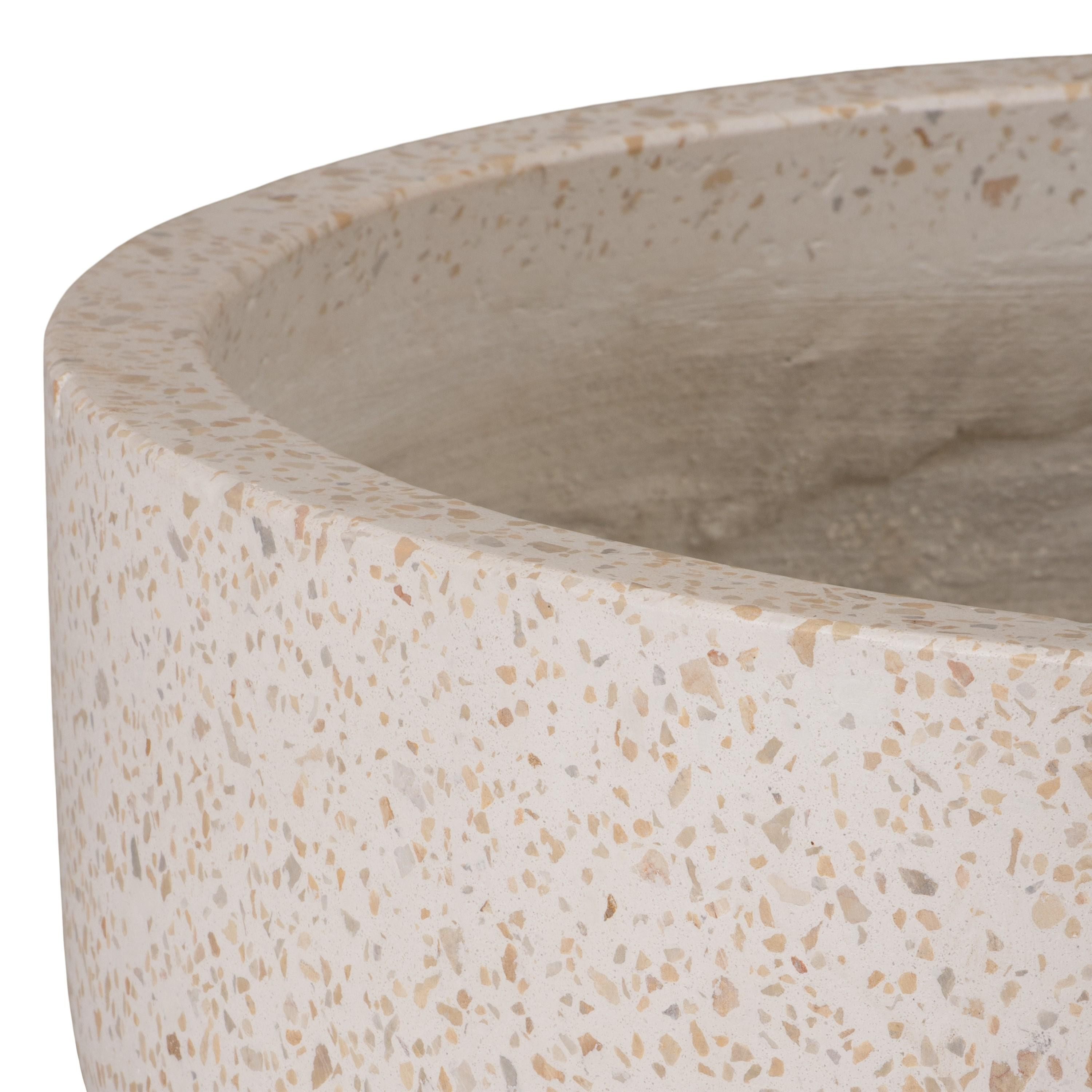 20 in. Dia Round Yellow Terrazzo Bowl Planter